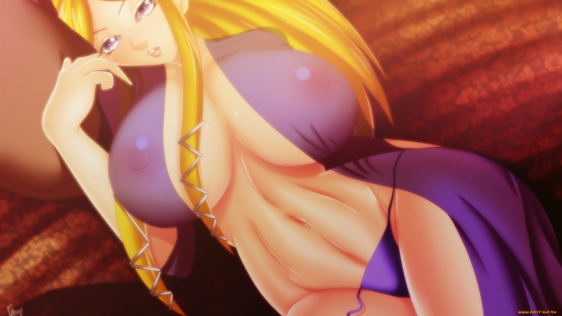 рисованное, люди, фон, взгляд, девушка