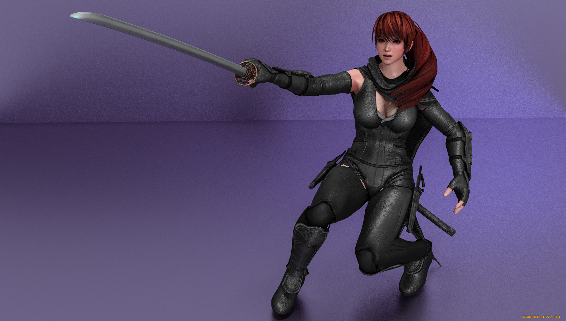 3д, графика, аниме, , anime, оружие, фон, взгляд, девушка