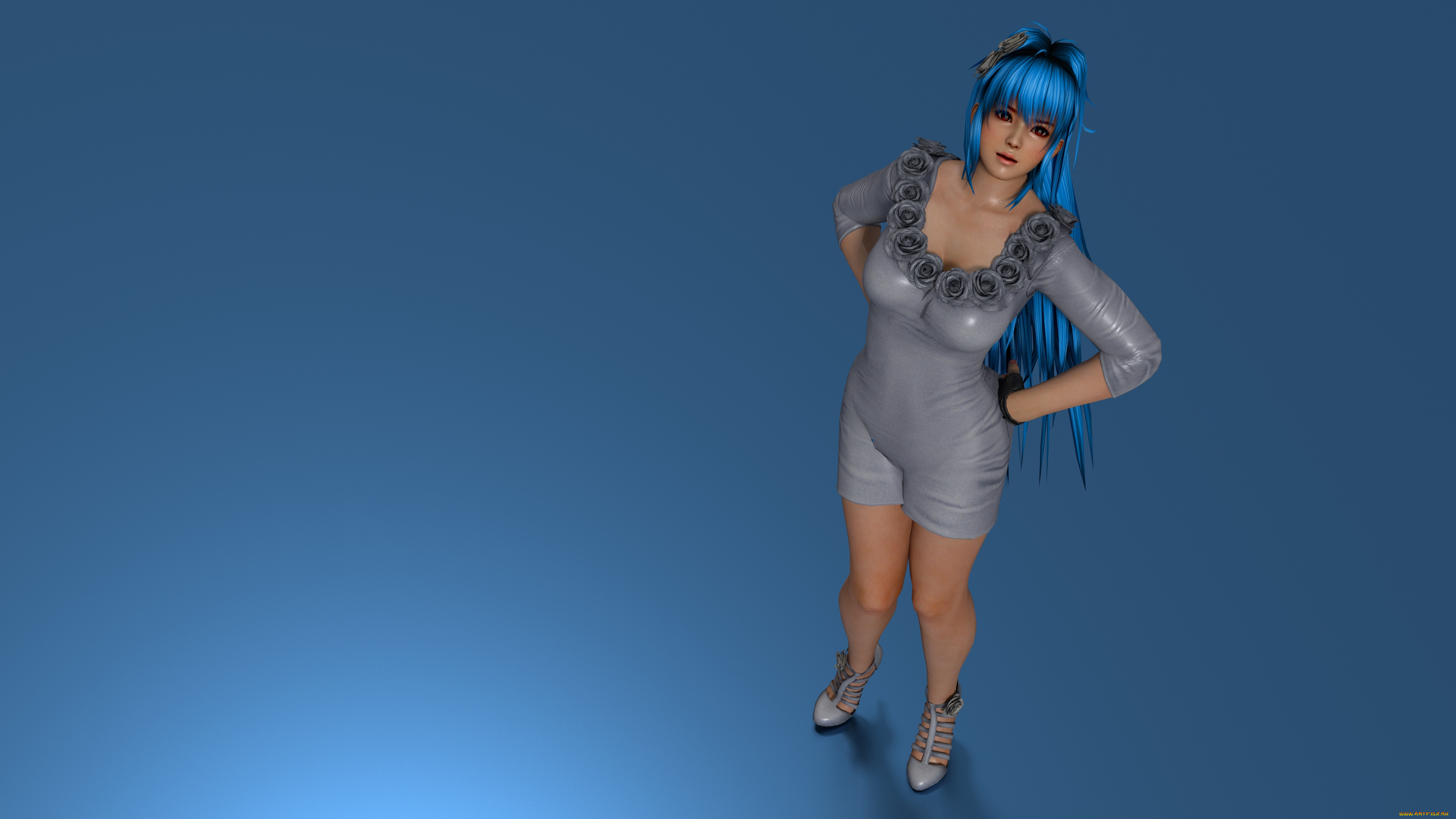 3д, графика, аниме, , anime, девушка, взгляд, фон