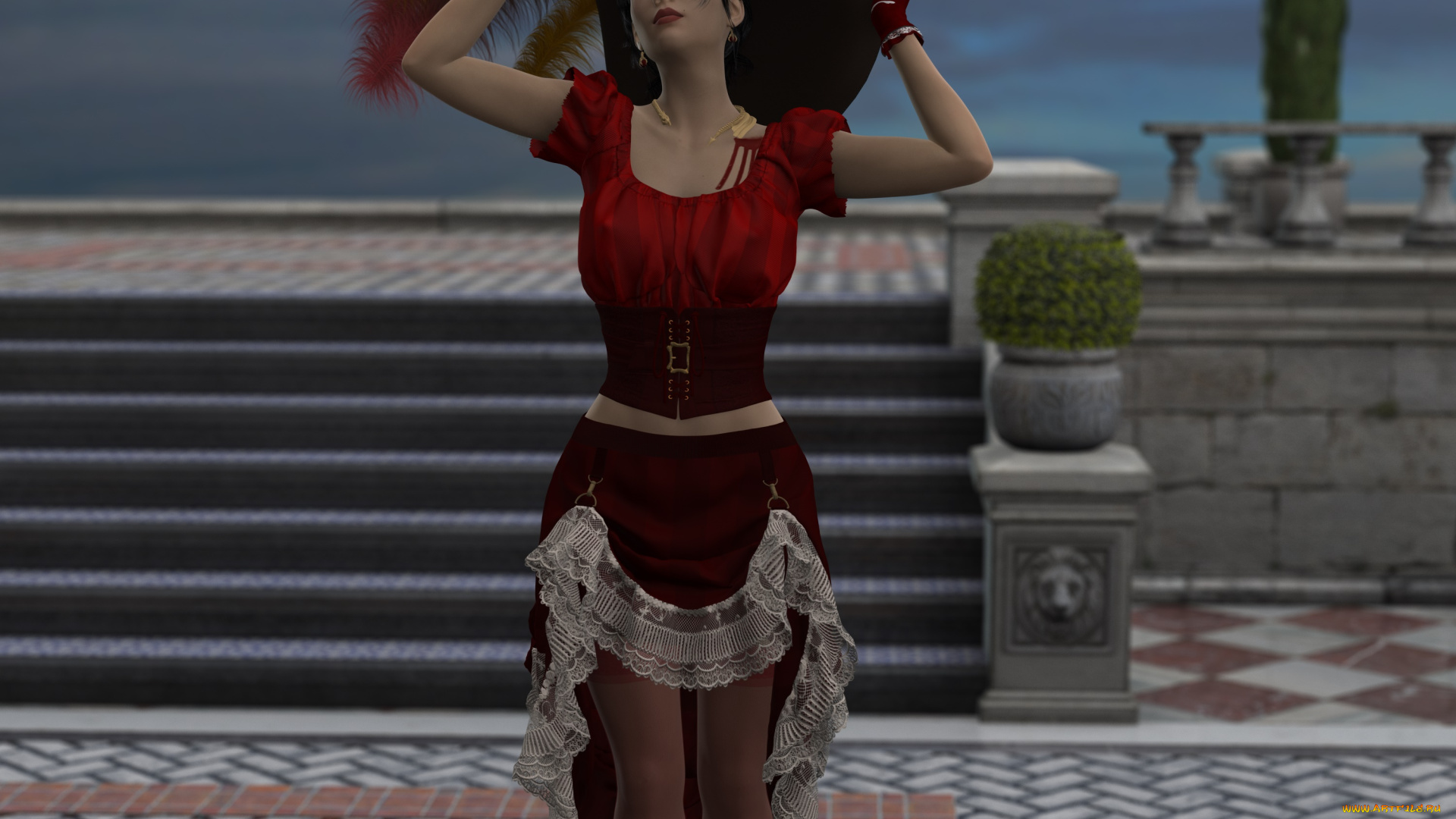 3д, графика, фантазия, , fantasy, фон, девушка, взгляд