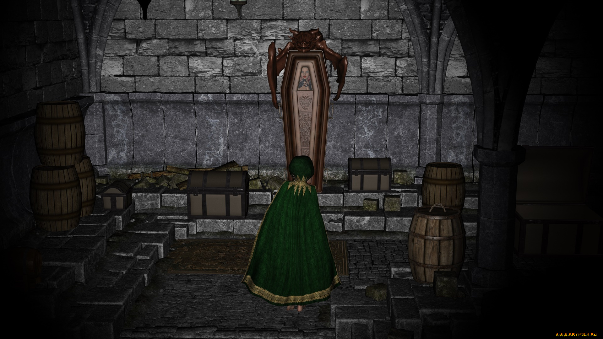 3д, графика, существа, , creatures, вампиры, фон, взгляд, девушки