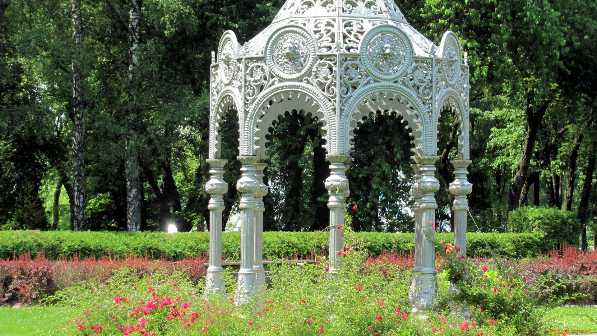 природа, парк, беседка