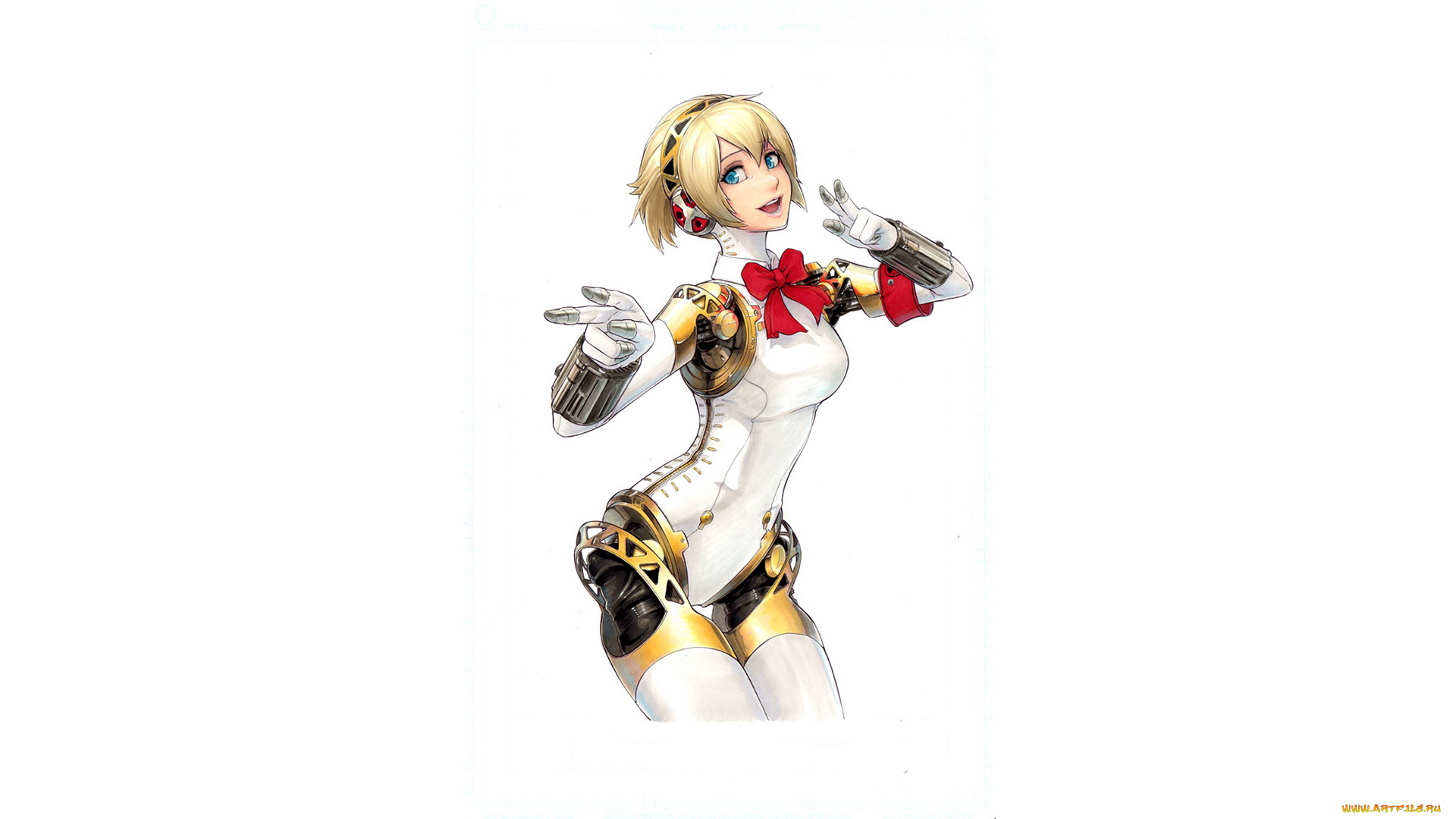 рисованное, комиксы, улыбка, робот, фон, девушка