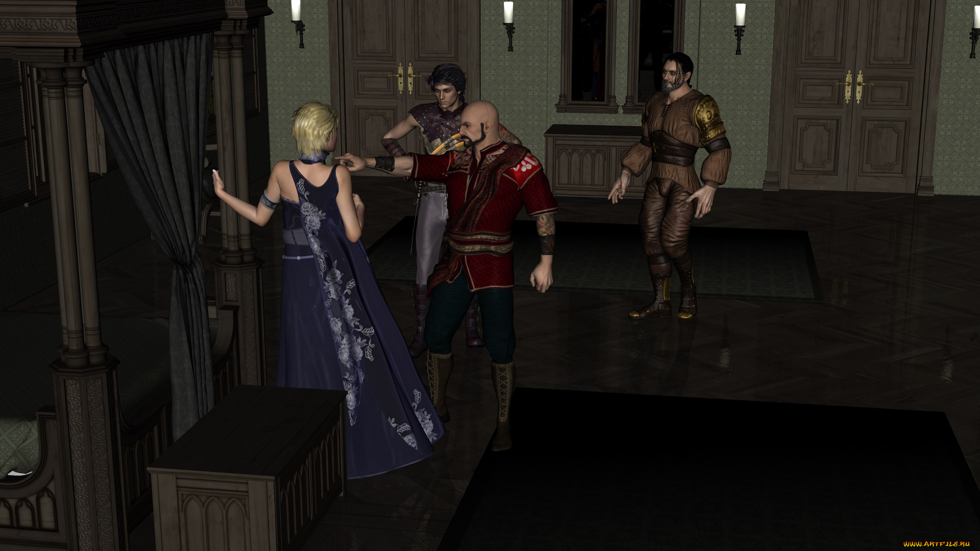 вампир, evette, 3д, графика, существа, , creatures, люди, интерьер, фон, взгляд, девушка