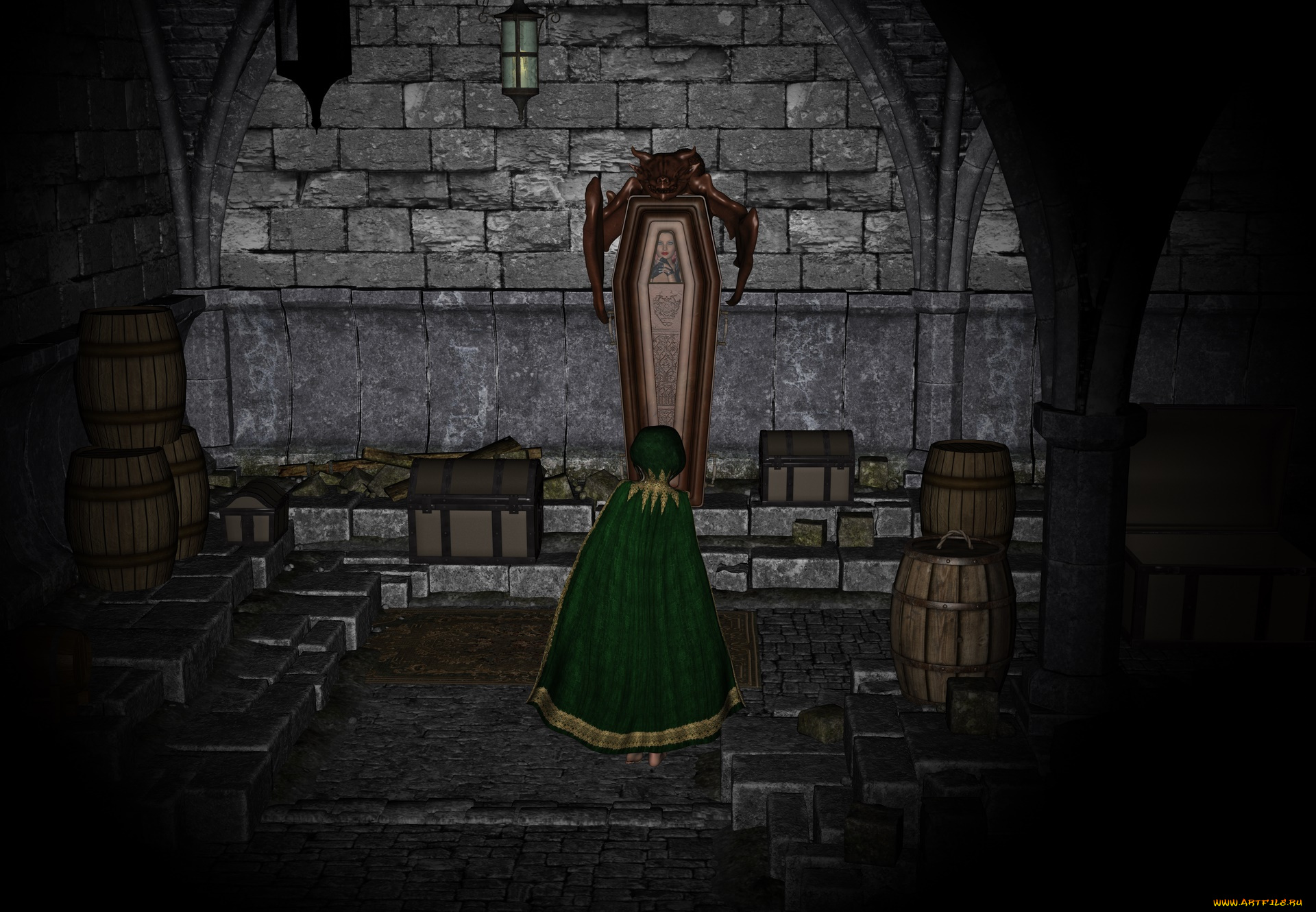 3д, графика, существа, , creatures, вампиры, фон, взгляд, девушки