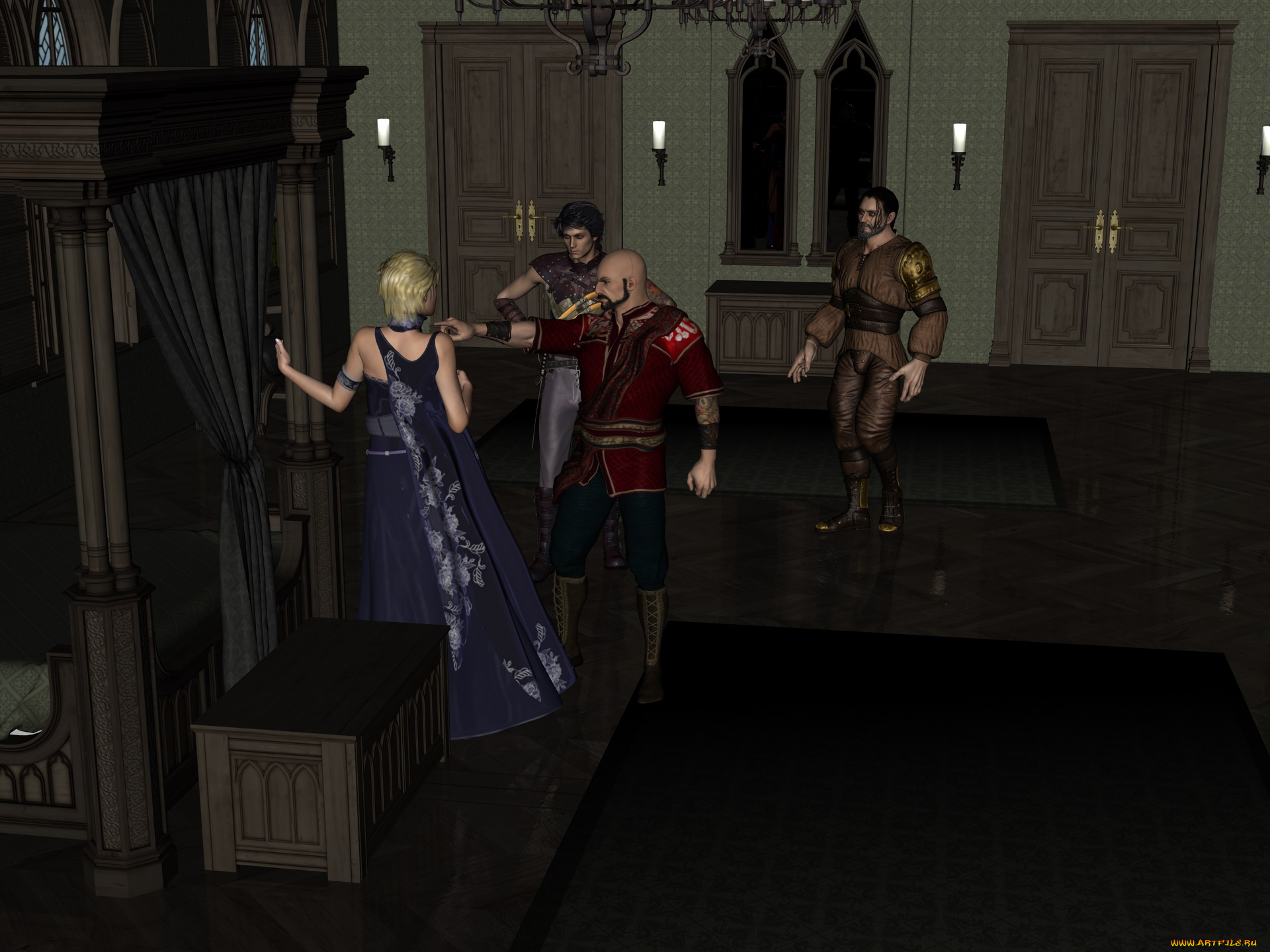 вампир, evette, 3д, графика, существа, , creatures, люди, интерьер, фон, взгляд, девушка