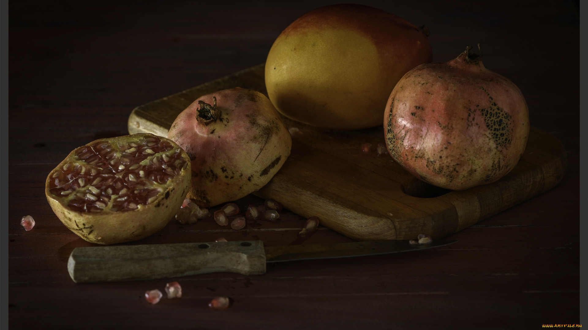 еда, гранат, плоды