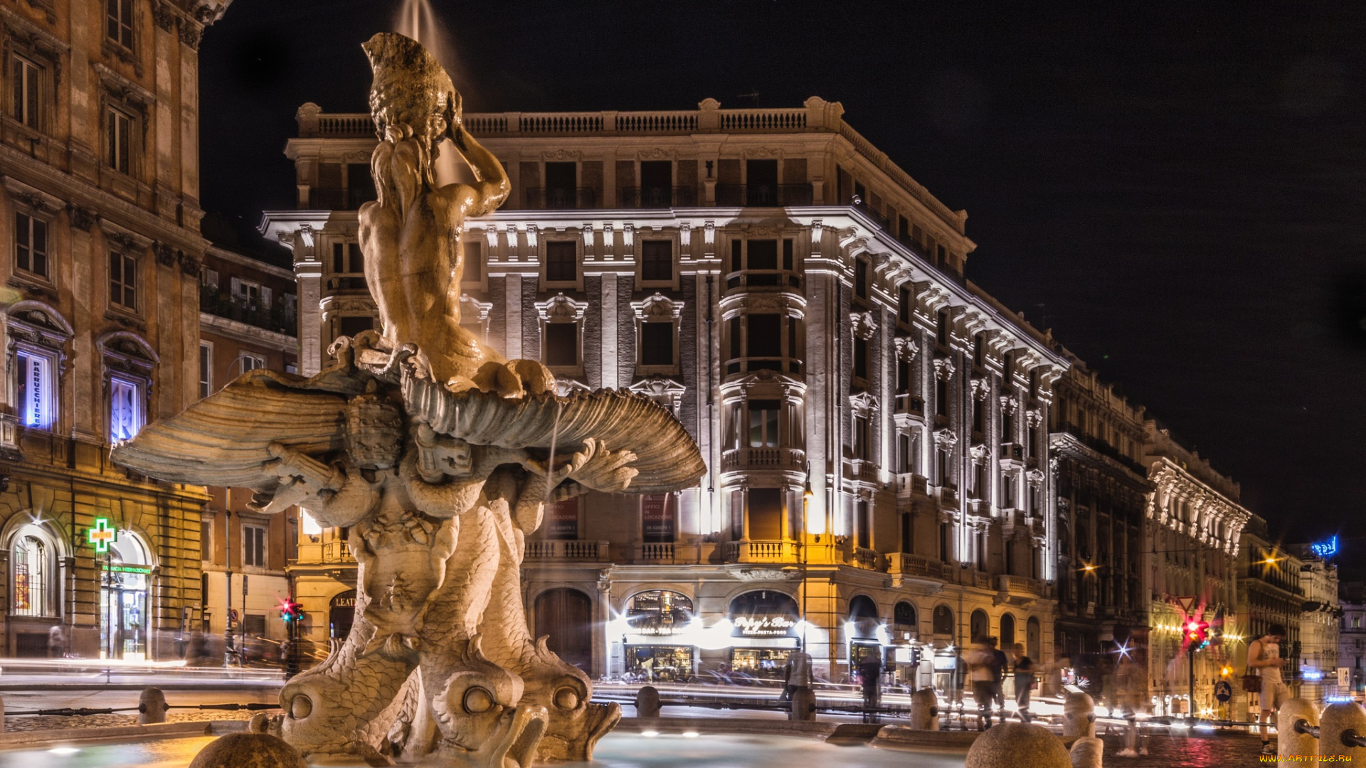 города, -, огни, ночного, города, ночь, огни