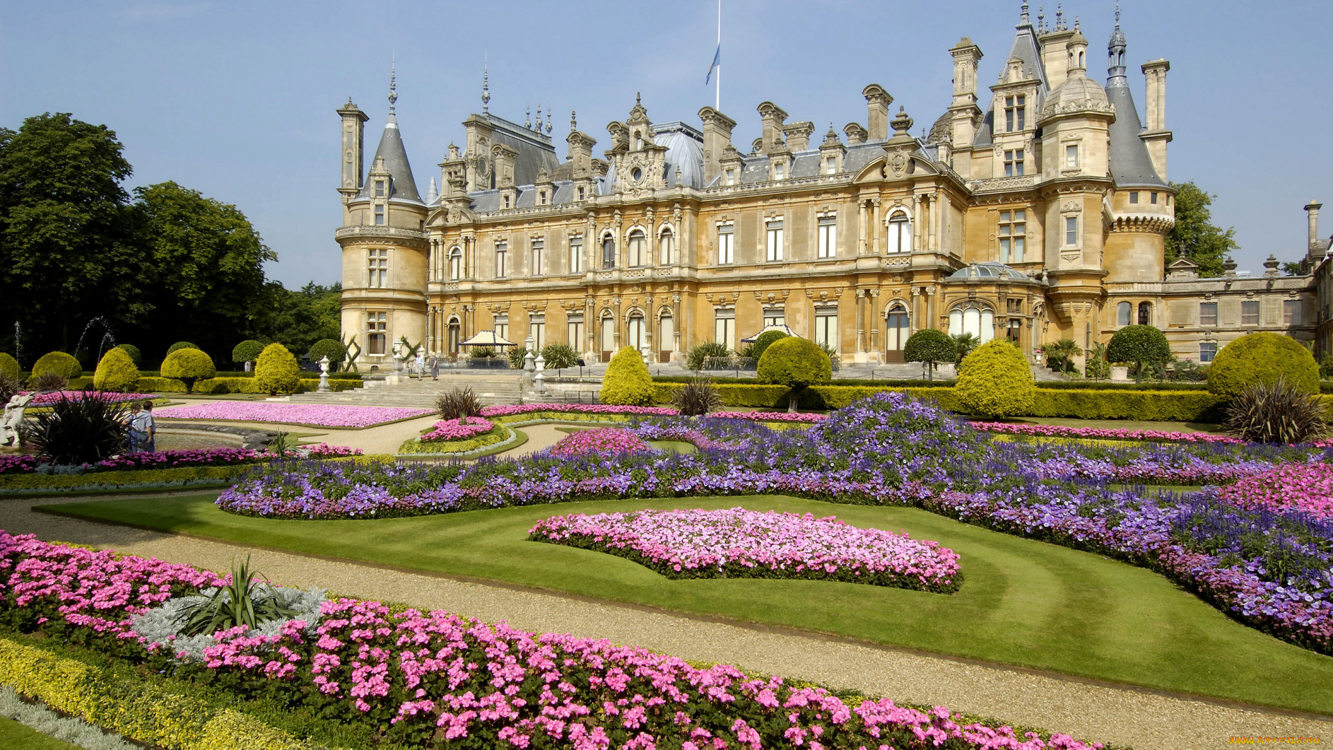 города, -, здания, , дома, уоддесдон, англия