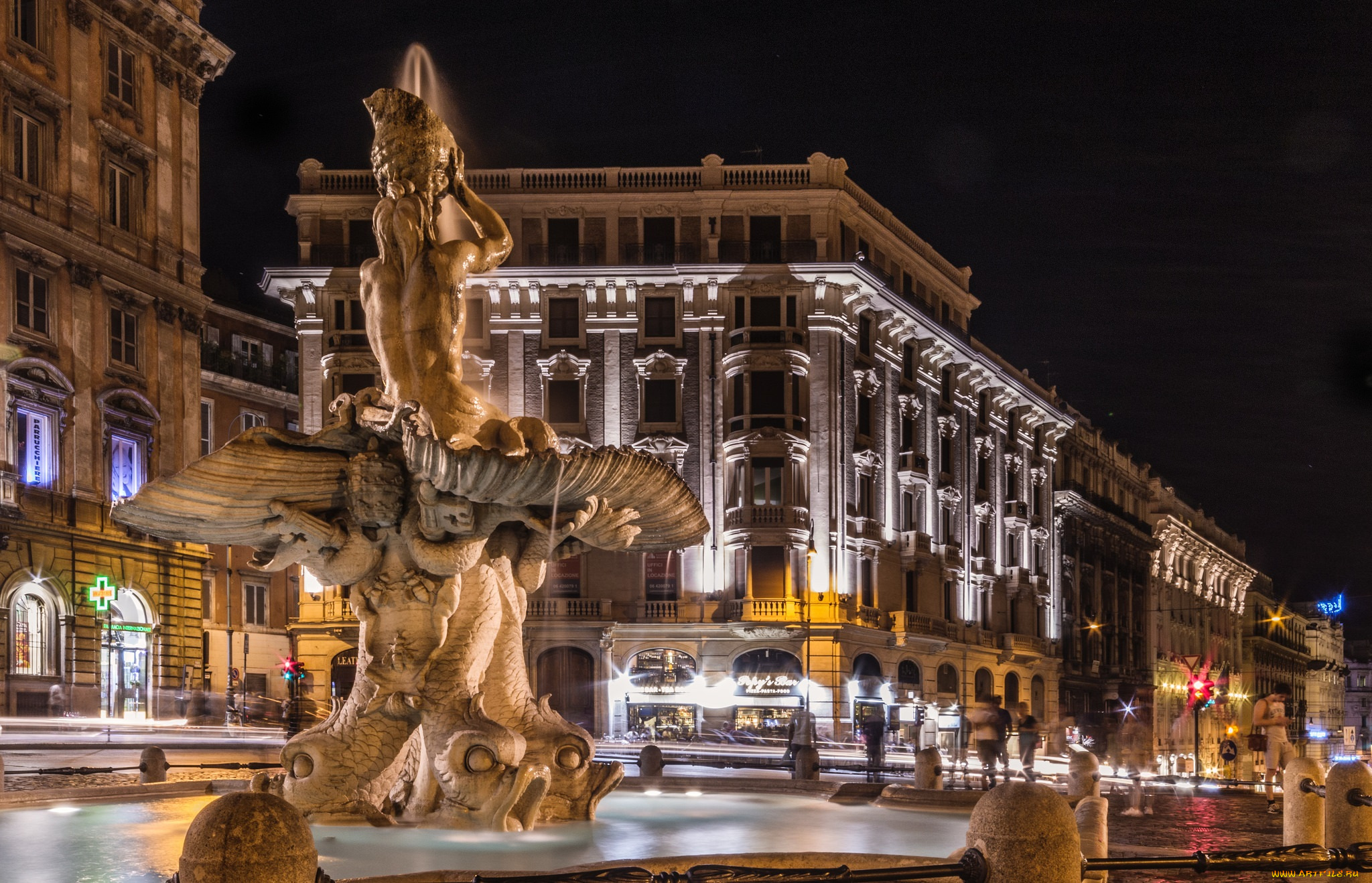 города, -, огни, ночного, города, ночь, огни