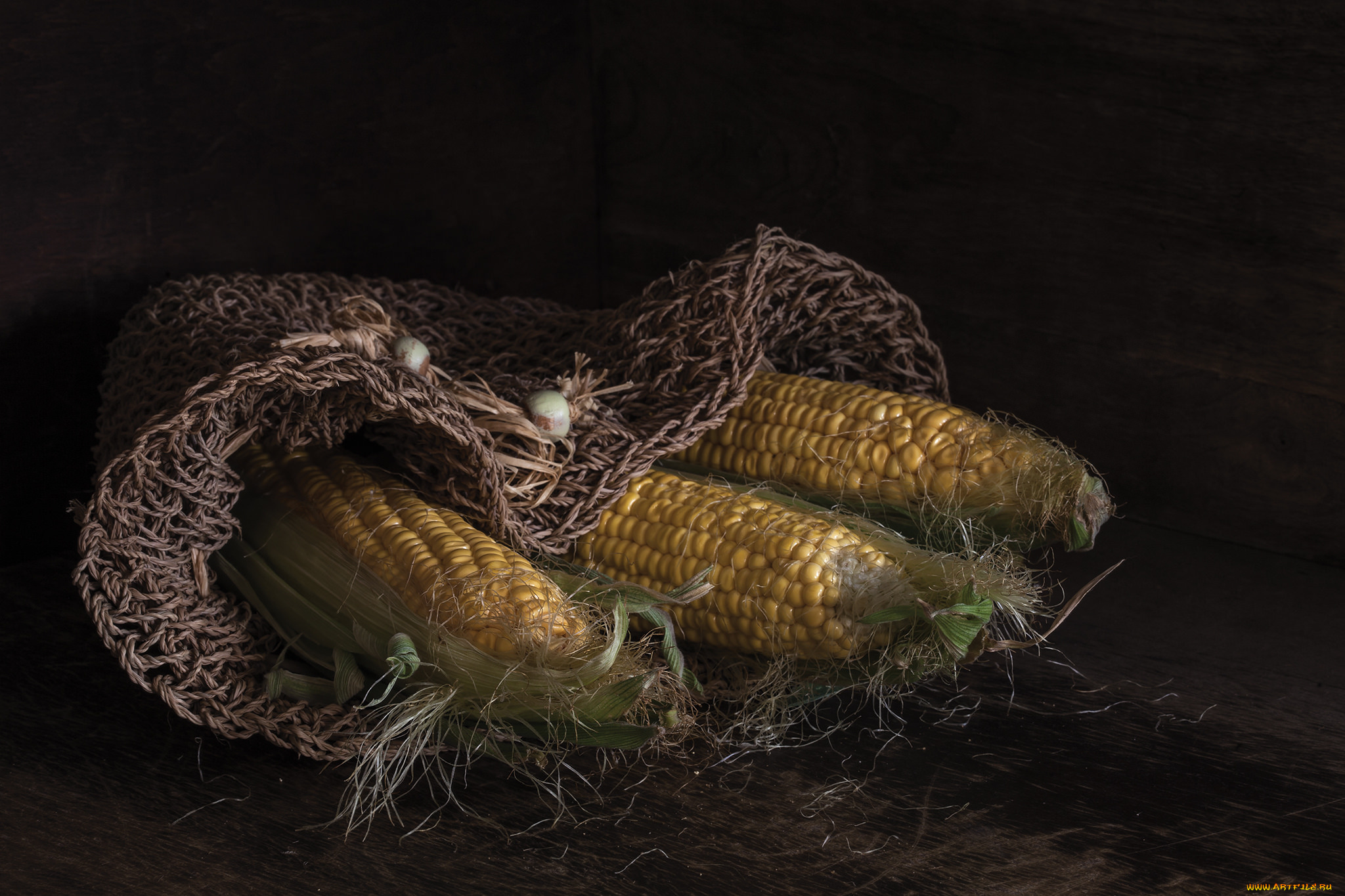 еда, кукуруза, початки