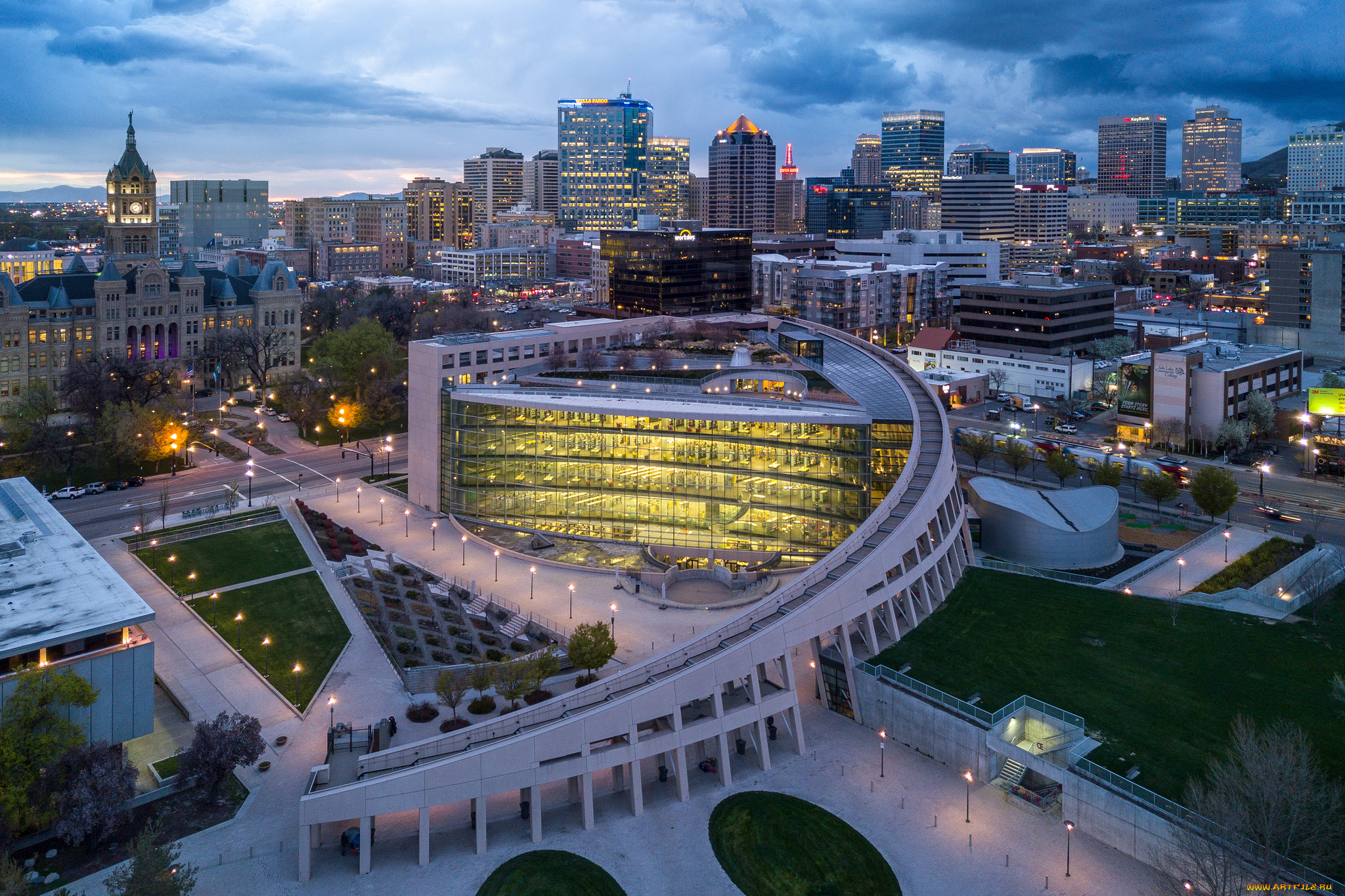 города, -, огни, ночного, города, ночь, огни