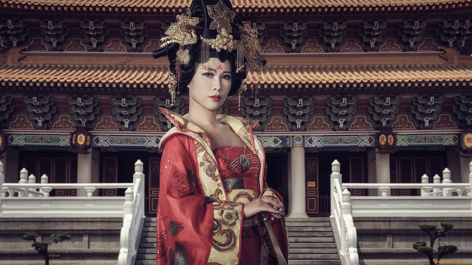 девушки, -unsort, , азиатки, стиль, восточная, девушка, фон