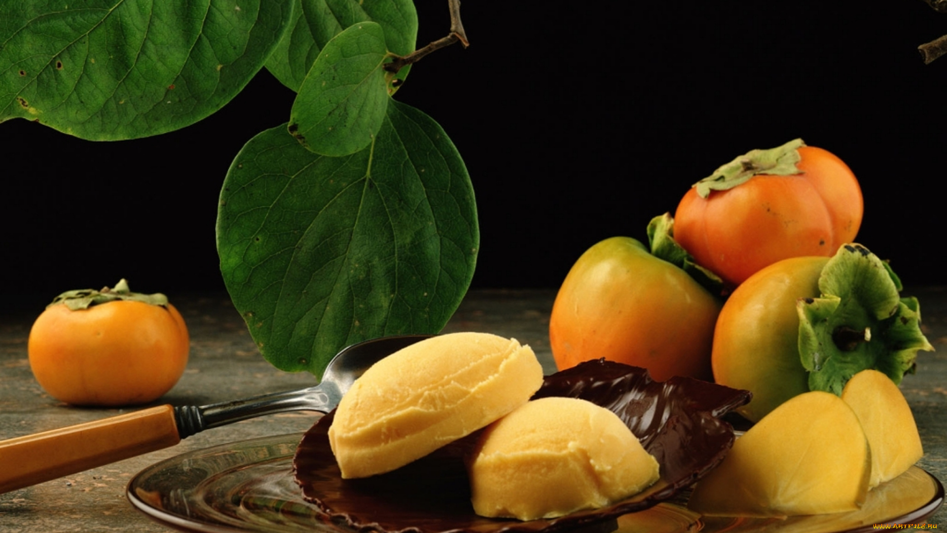 еда, натюрморт, хурма