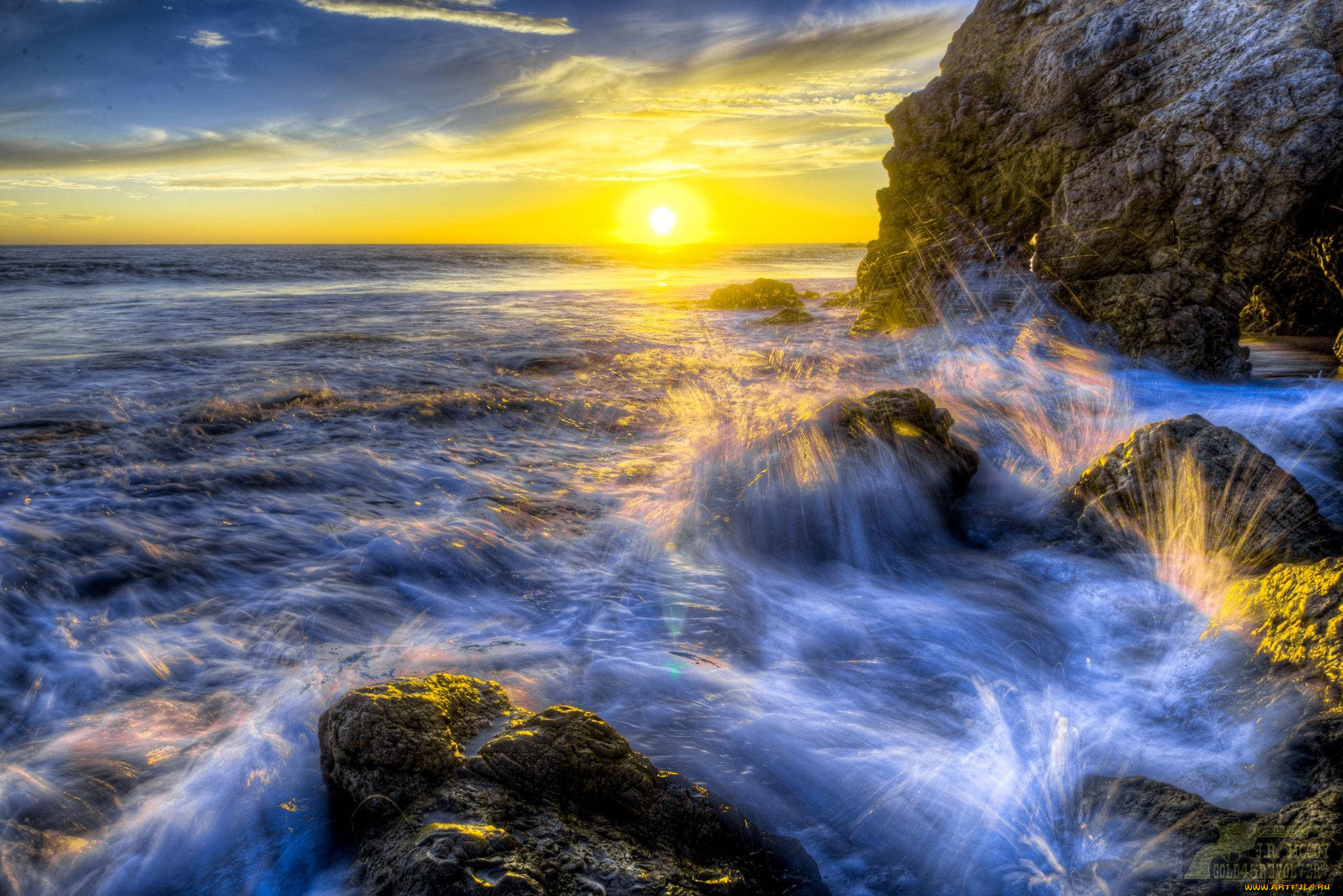 природа, побережье, простор