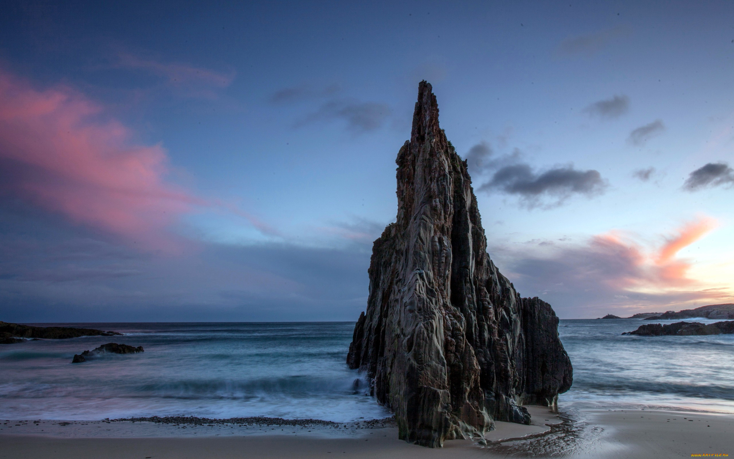 природа, побережье, берег, скала, волны