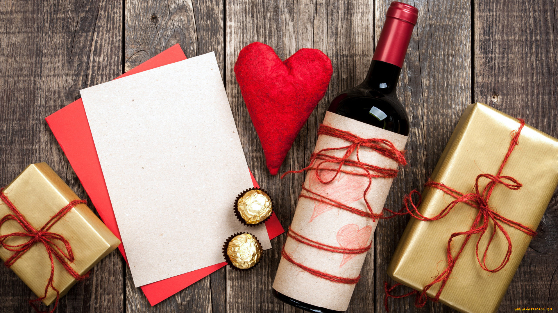 праздничные, день, святого, валентина, , сердечки, , любовь, подарок, вино, сердце