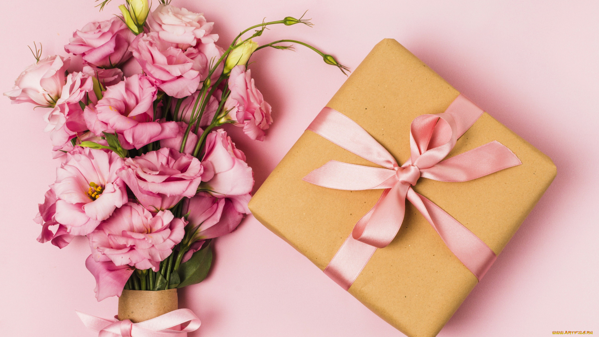 праздничные, подарки, и, коробочки, эустома, подарок