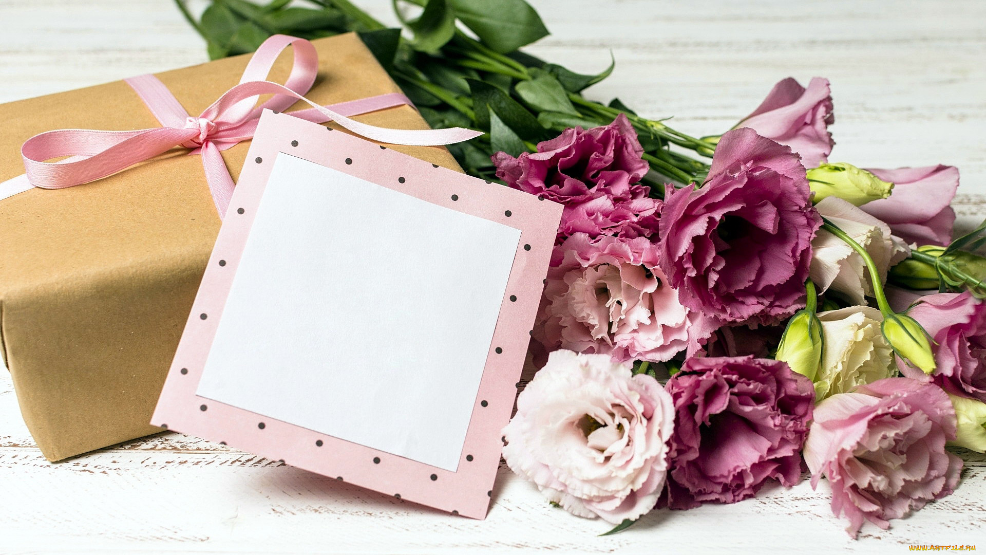 праздничные, подарки, и, коробочки, подарок, открытка, цветы, эустома