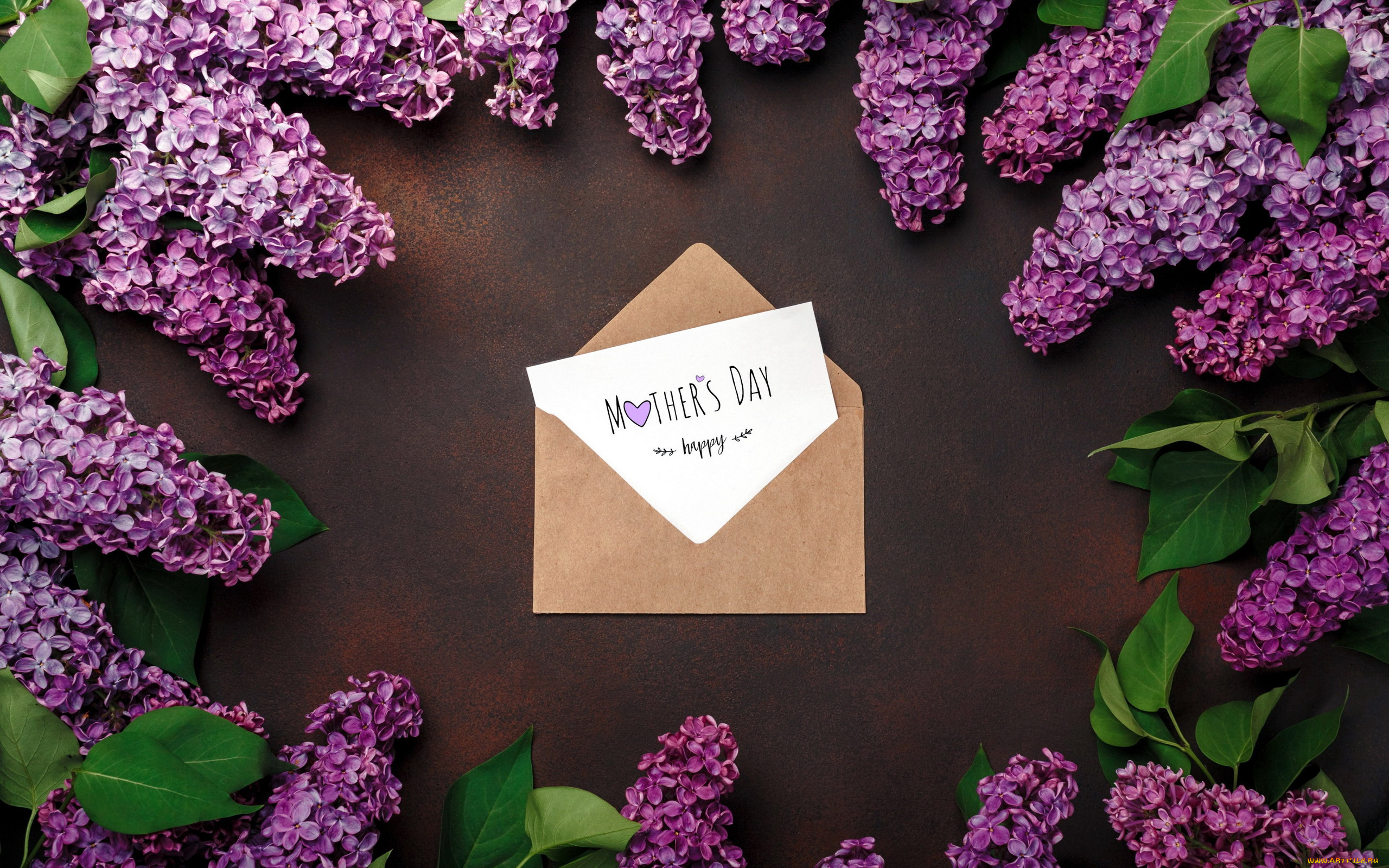 праздничные, день, матери, надпись, конверт, сирень