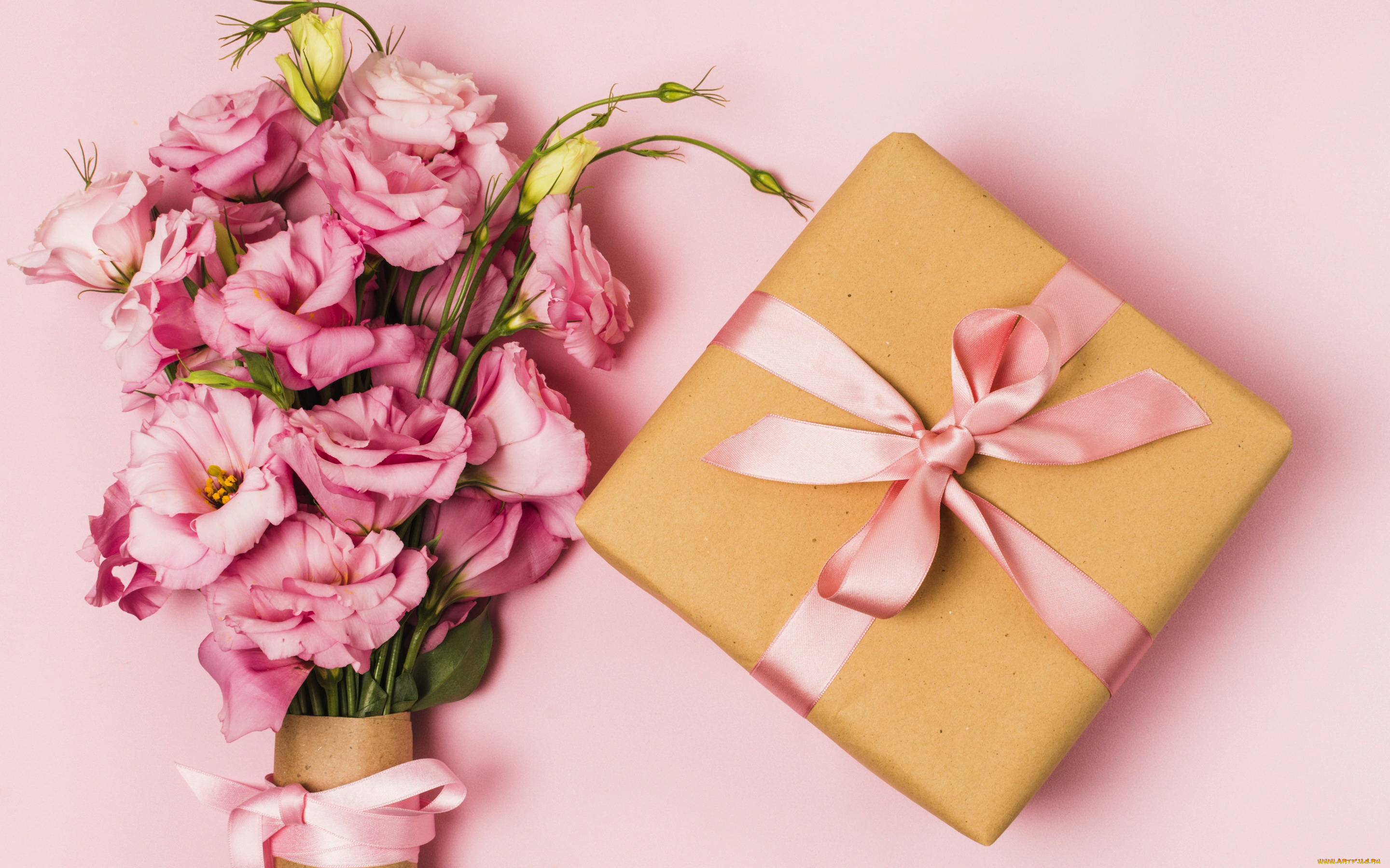 праздничные, подарки, и, коробочки, эустома, подарок