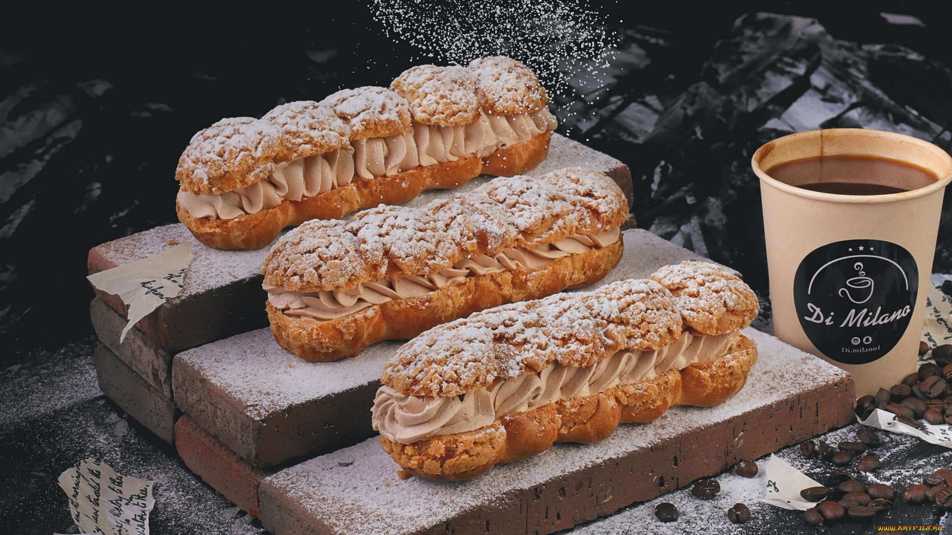 еда, пирожные, , кексы, , печенье, эклеры