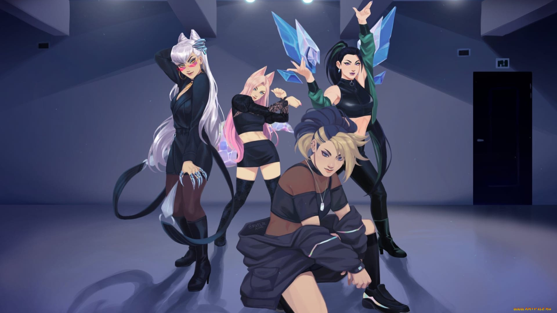 видео, игры, league, of, legends, akali, kaisa, evelynn, ahri