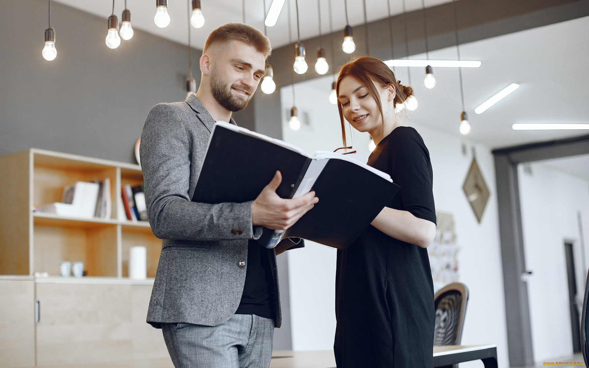 разное, мужчина, женщина, разговор, папка