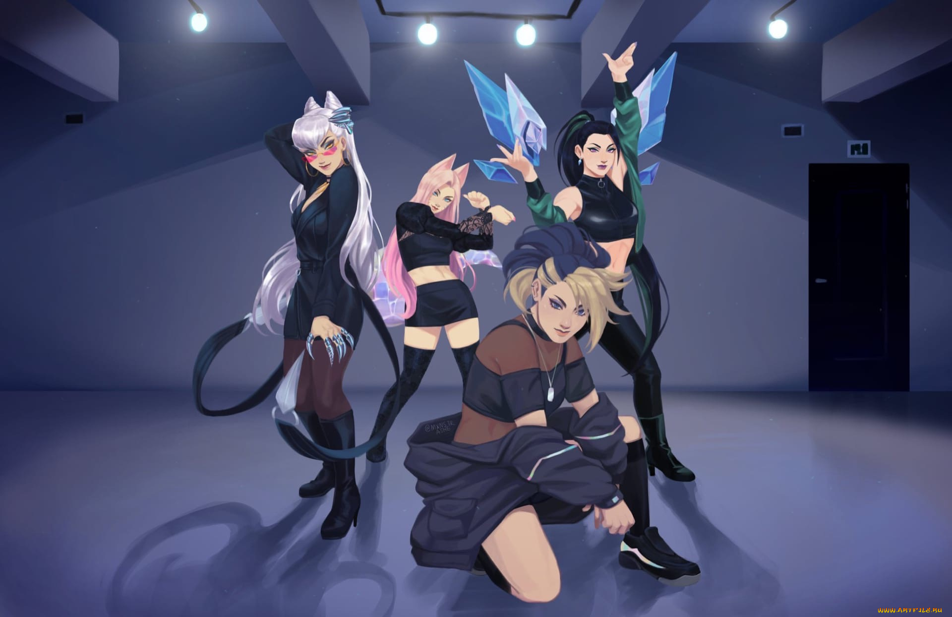 видео, игры, league, of, legends, akali, kaisa, evelynn, ahri