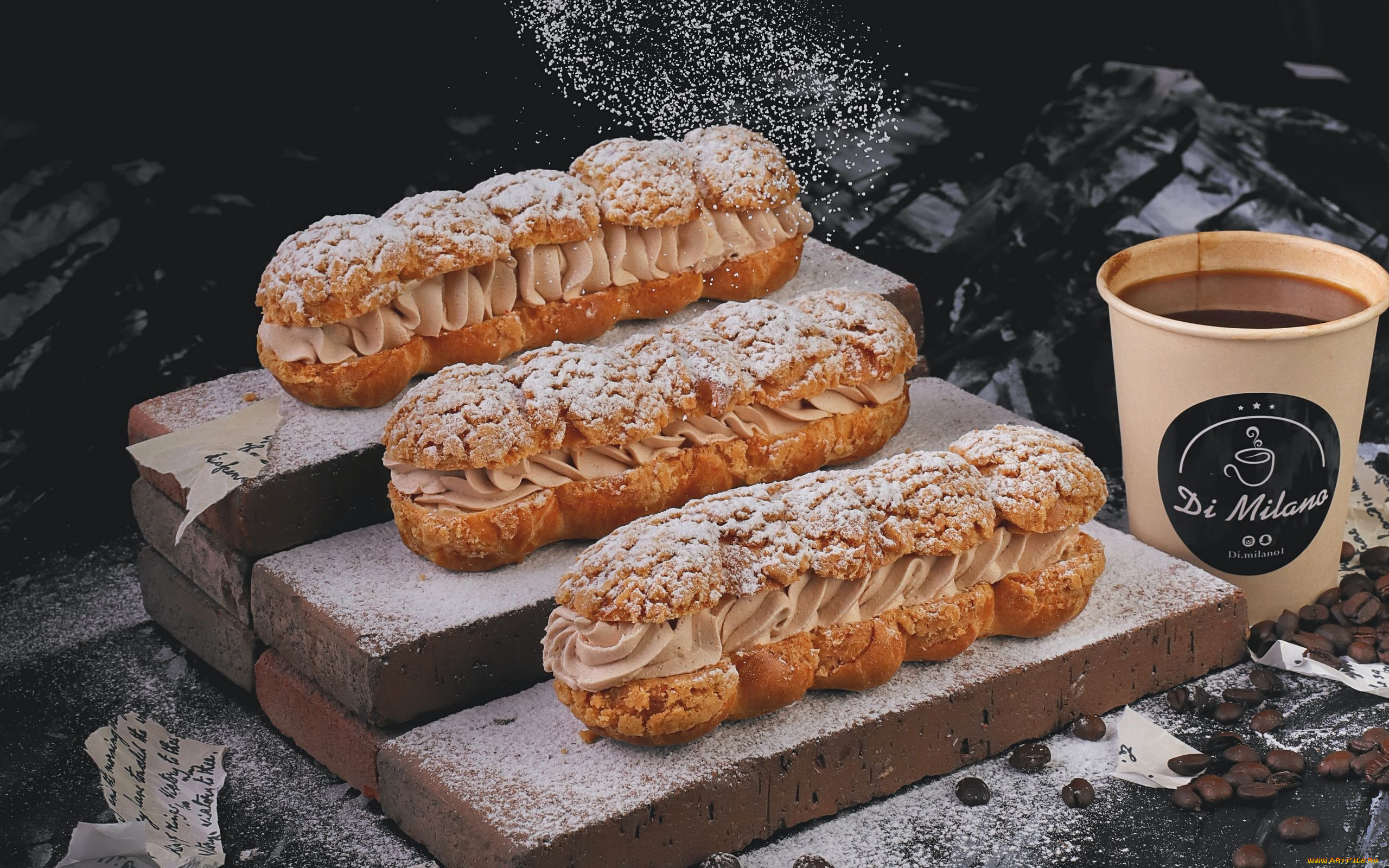 еда, пирожные, , кексы, , печенье, эклеры