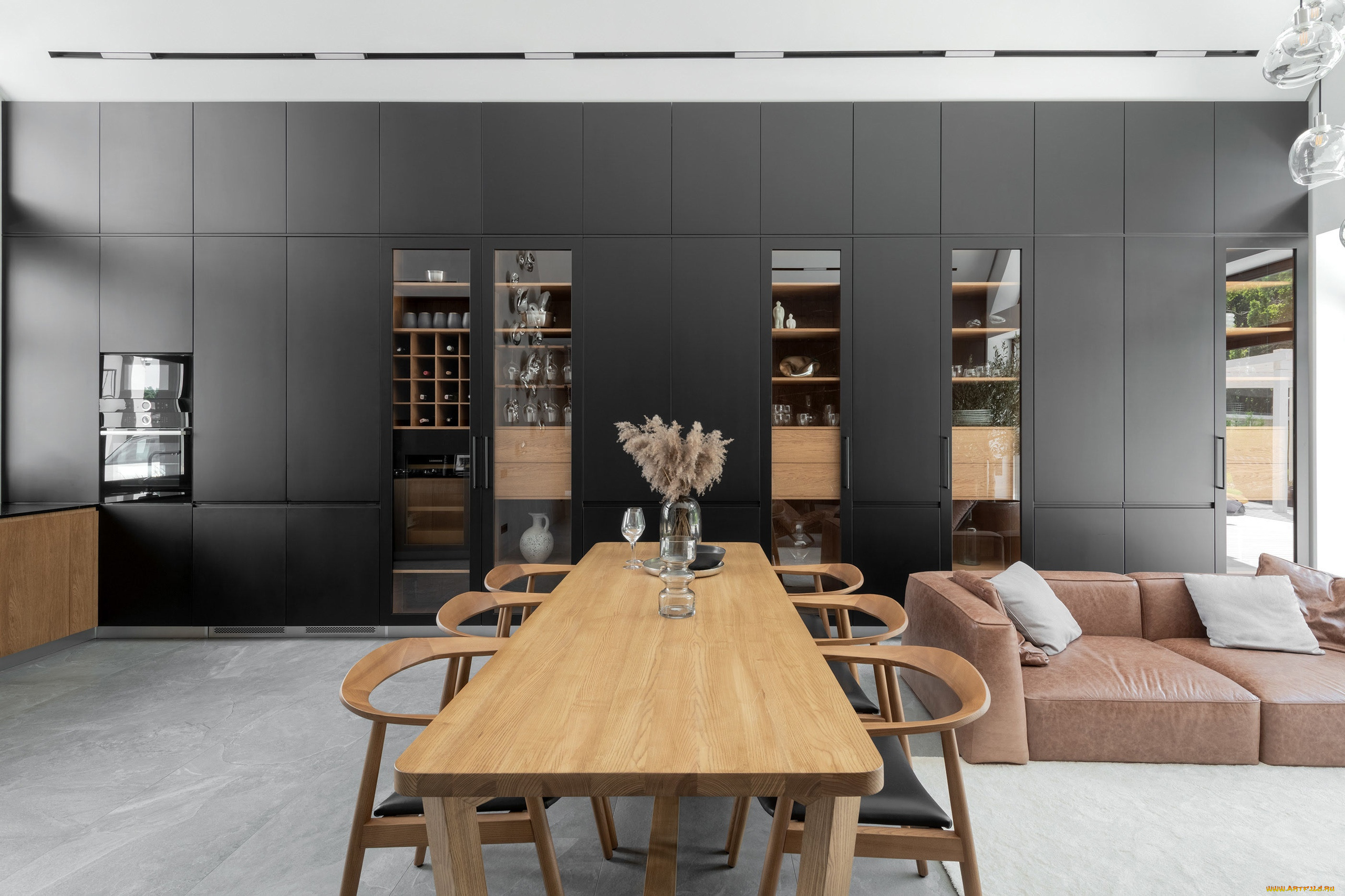 интерьер, гостиная, шкаф, стол, диван, стулья