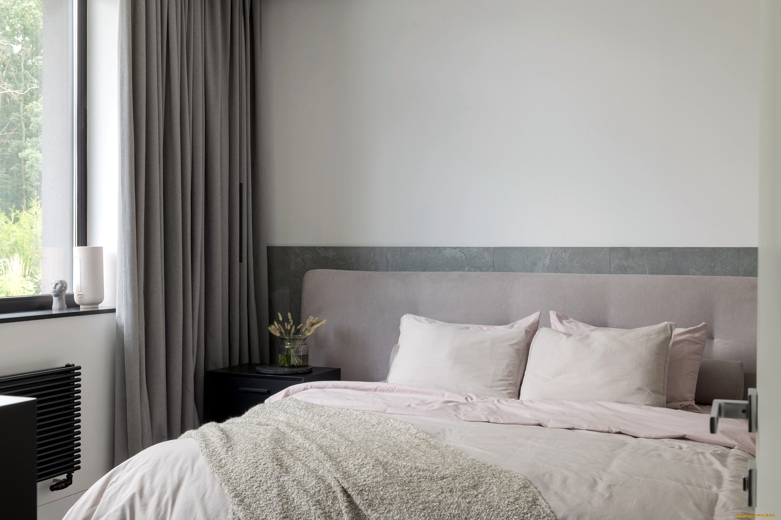 интерьер, спальня, кровать, окно