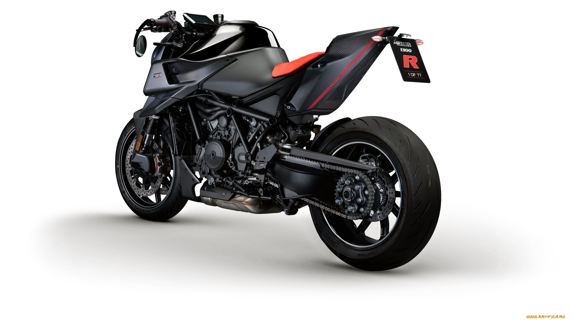 мотоциклы, -unsort, чёрный, белый, фон, brabus, 1300, r, signature, black, edition