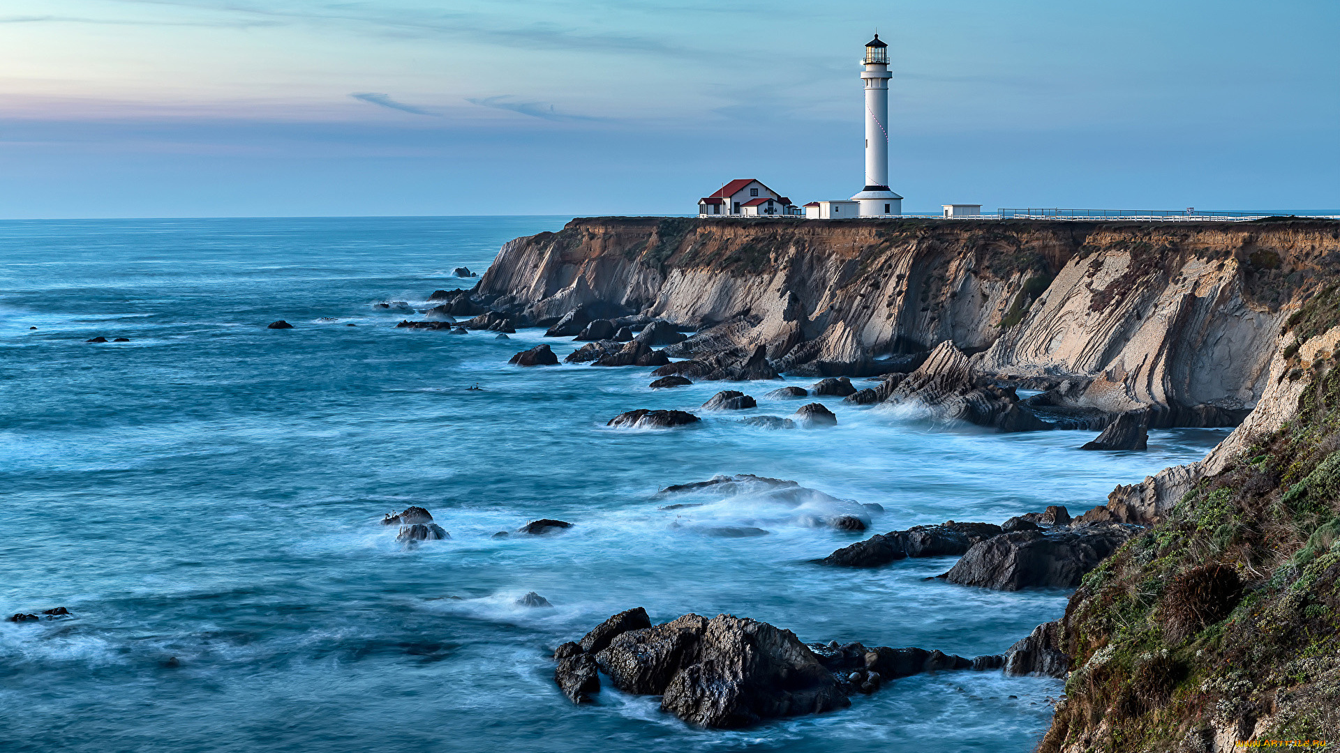 point, arena, lighthouse, california, природа, маяки, point, arena, lighthouse