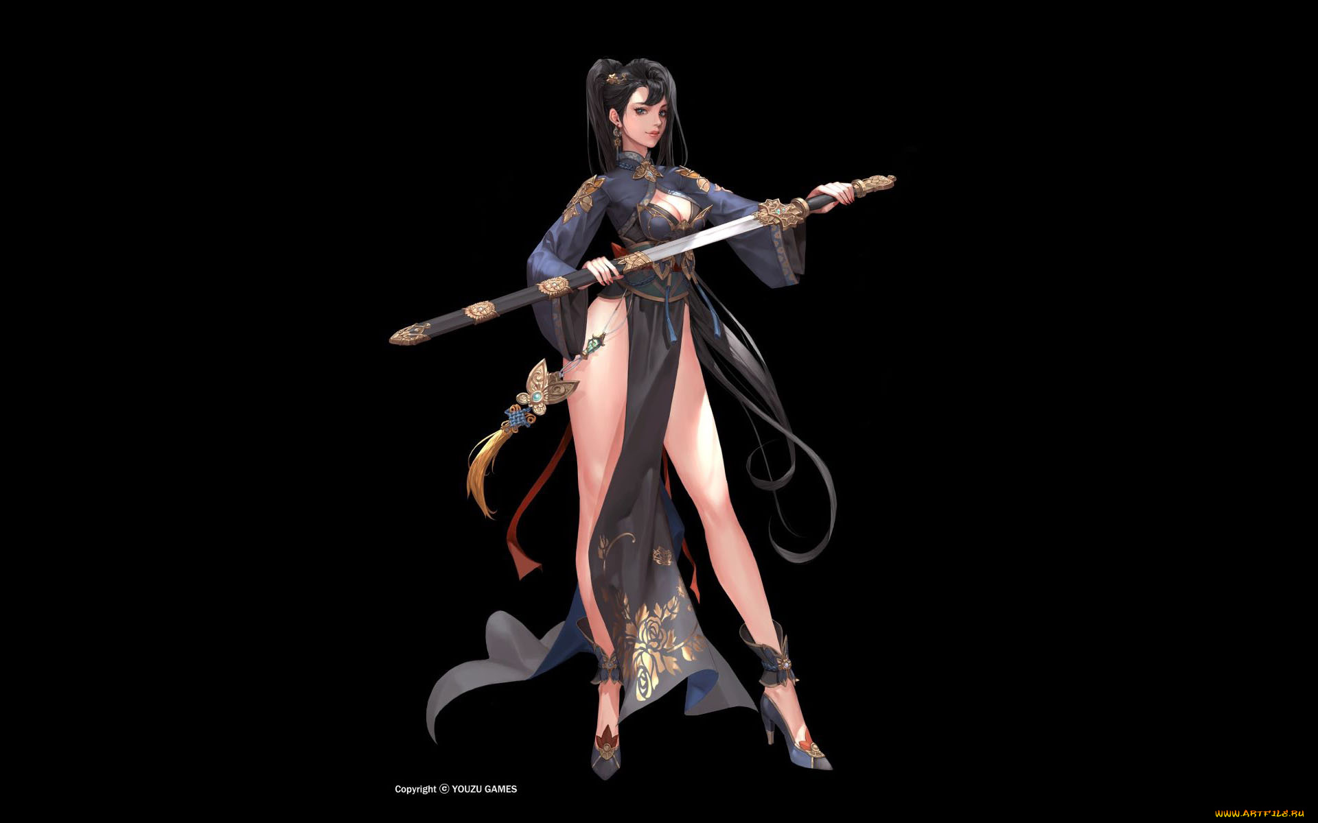 видео, игры, ---другое, девушка, меч