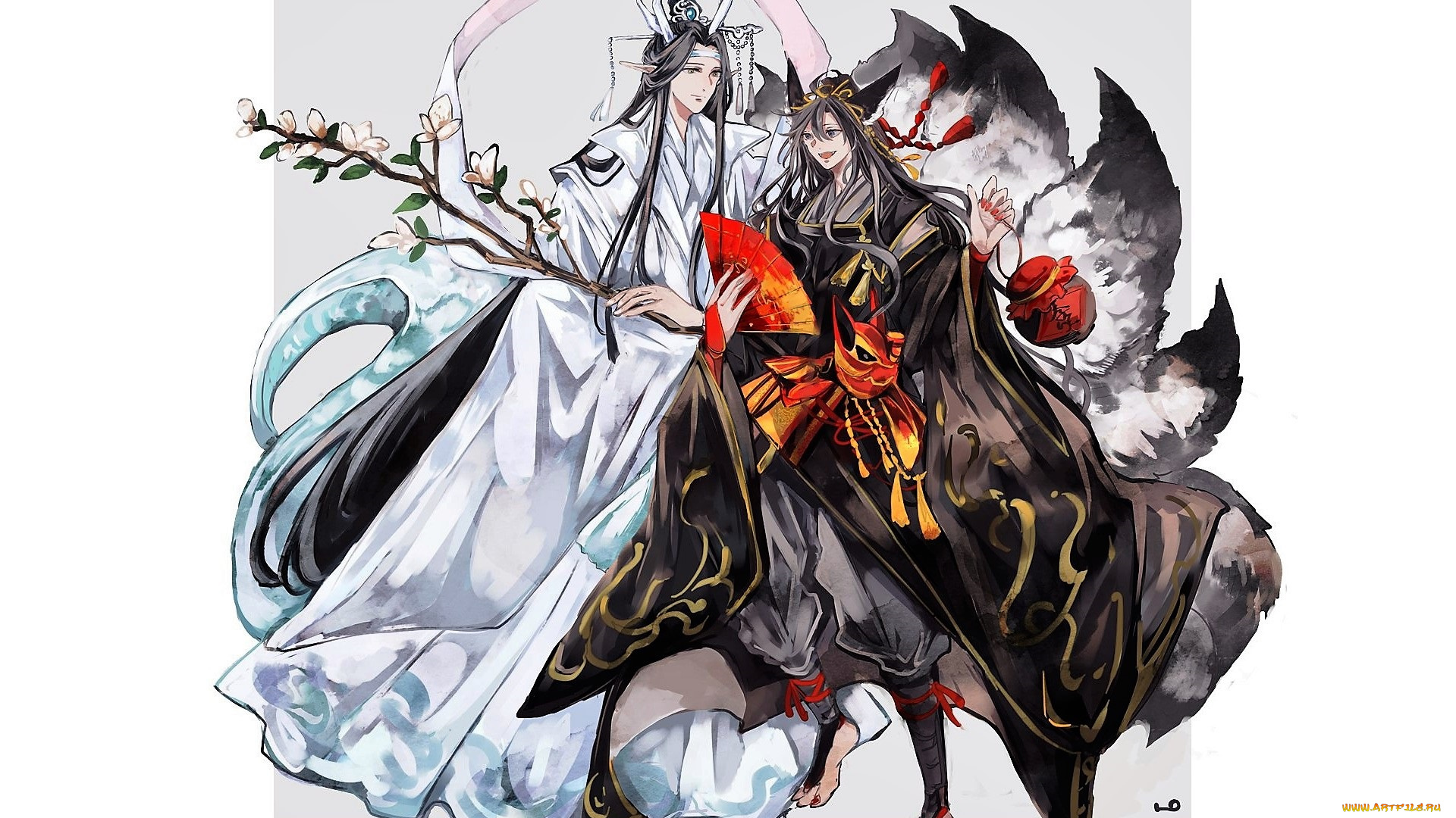 аниме, mo, dao, zu, shi, лань, ванцзи, вэй, усянь, дракон, лис