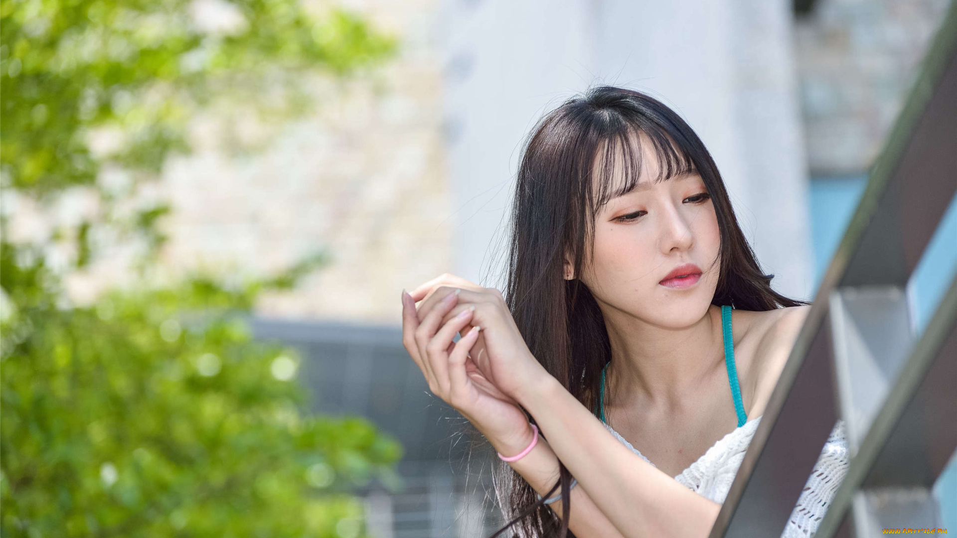 девушки, zhengmei, bibi, шатенка, топ, сетка