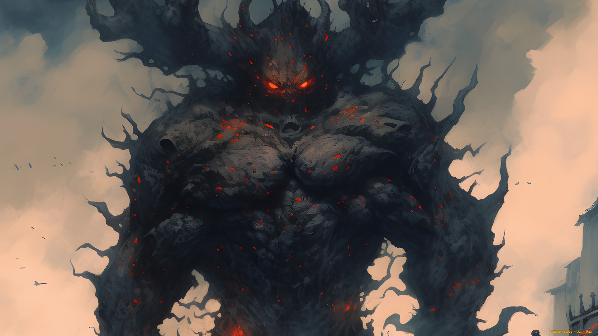 фэнтези, существа, рогатое, существо