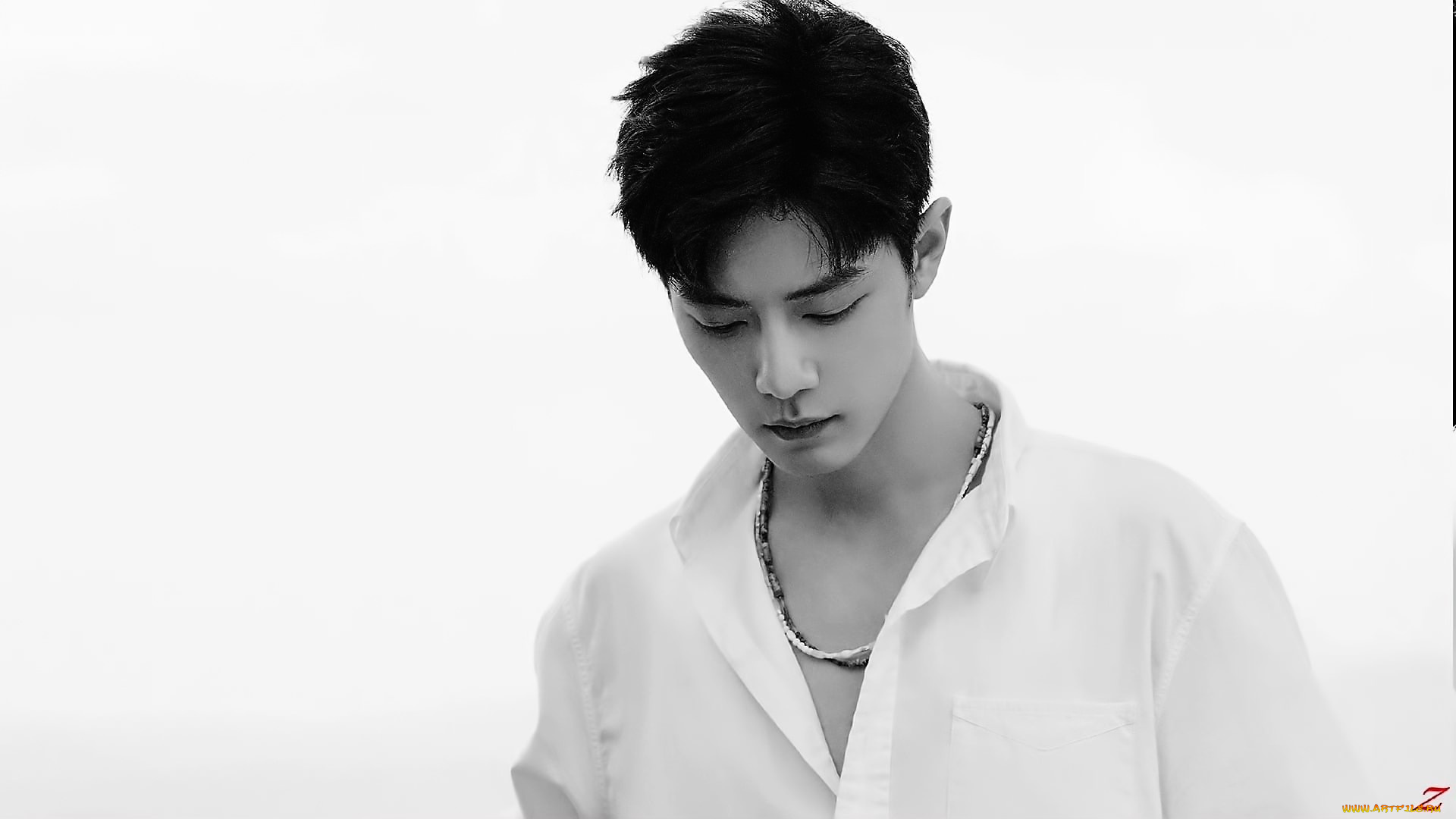 мужчины, xiao, zhan, актер, рубашка, ожерелья