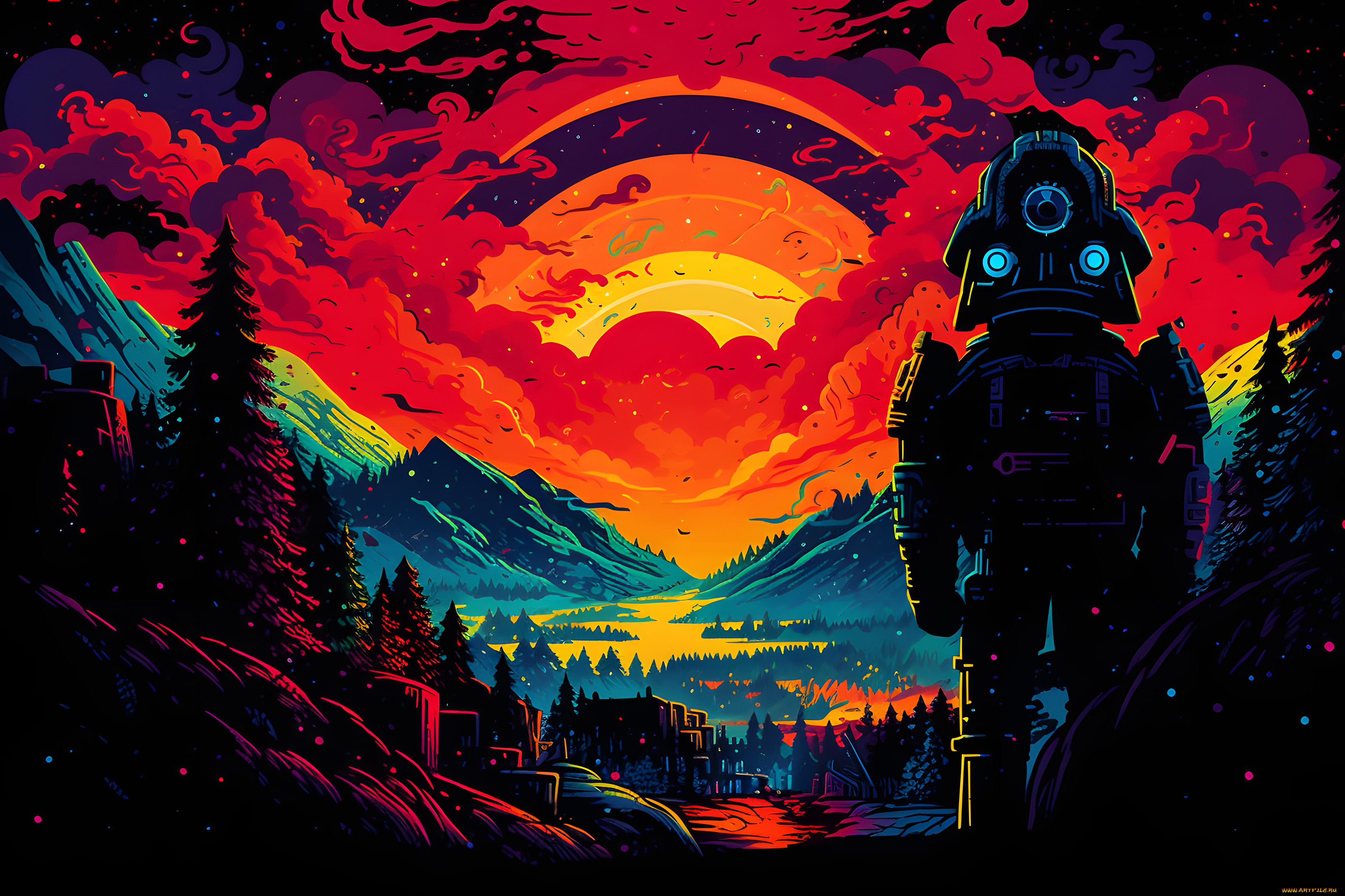 фэнтези, роботы, , киборги, , механизмы, большой, робот