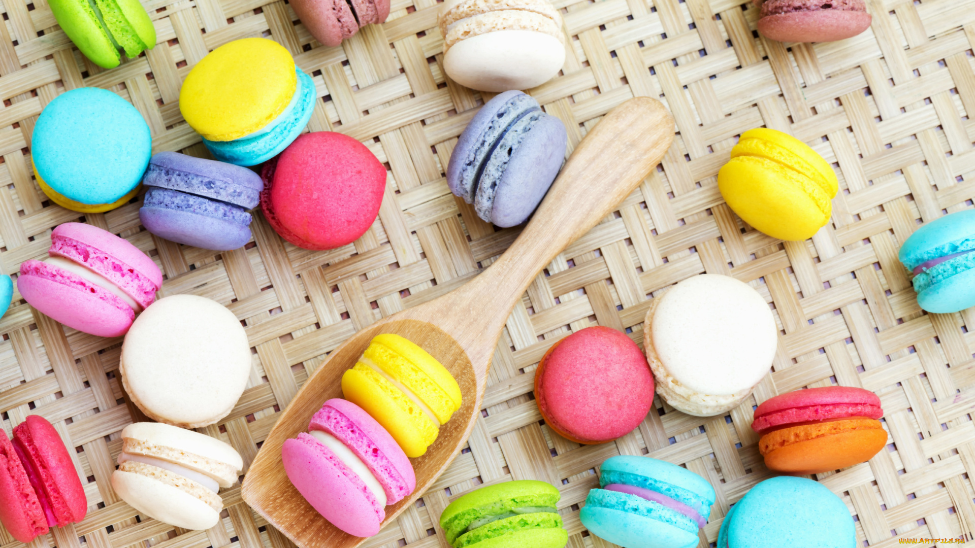 еда, макаруны, лакомство, печенье, ассорти