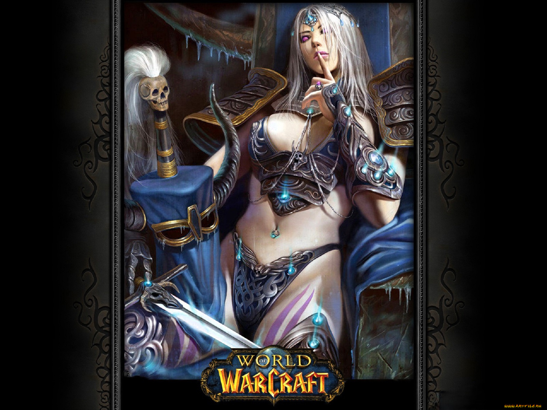 видео, игры, world, of, warcraft, девушка, наряд, меч