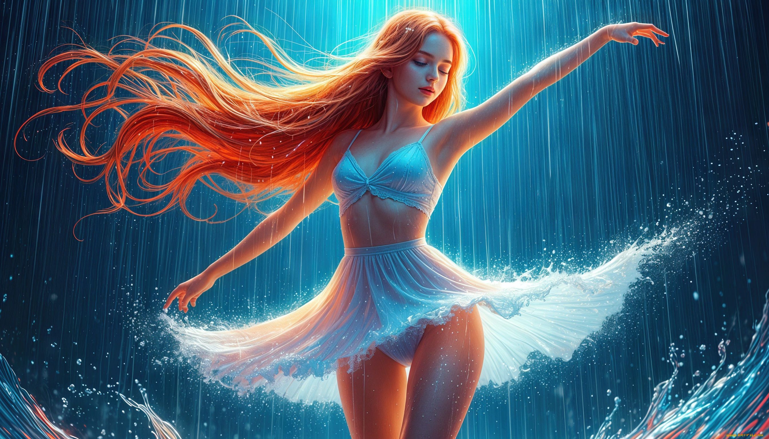 рисованное, люди, девушка, нейросеть