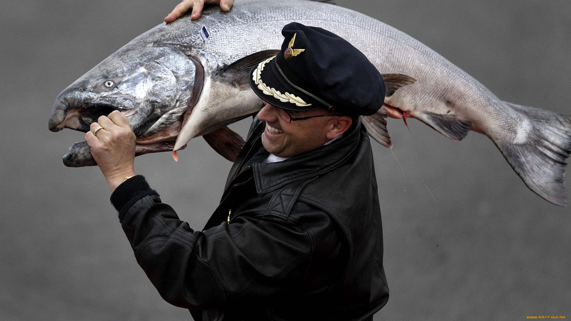 мужчины, unsort, лосось, рыба, улов