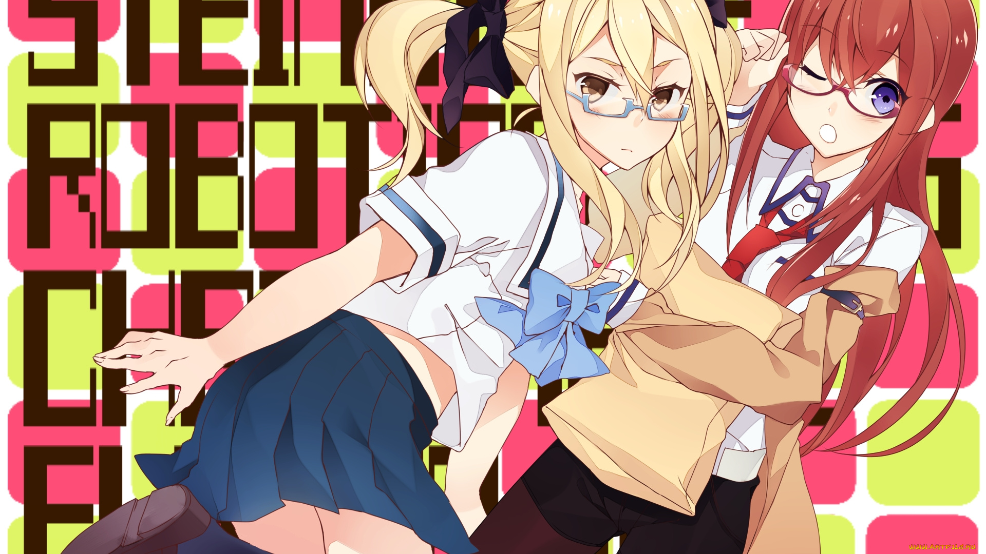 steins, gate, robotics, notes, аниме, makise, kurisu, koujiro, furau