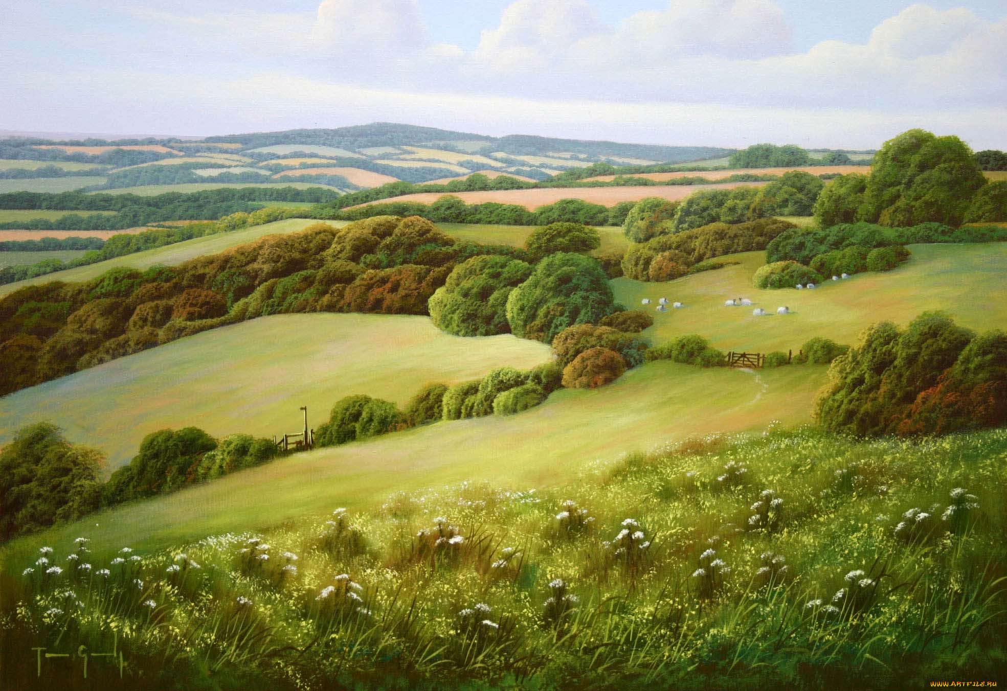 terry, grundy, рисованные, пейзаж