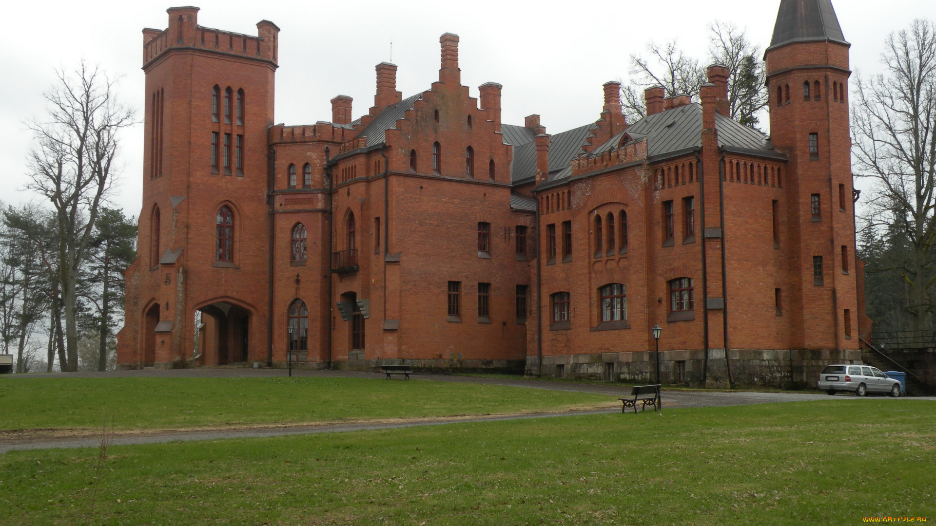 эстония, валгамаа, усадьба, sangaste, города, здания, дома, ландшафт