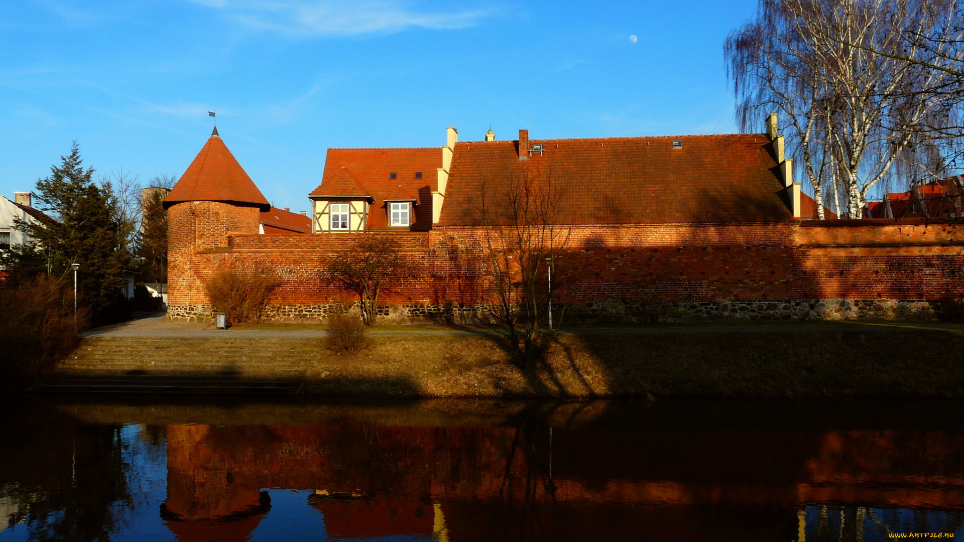 германия, бранденбург, города, улицы, площади, набережные, река, дома