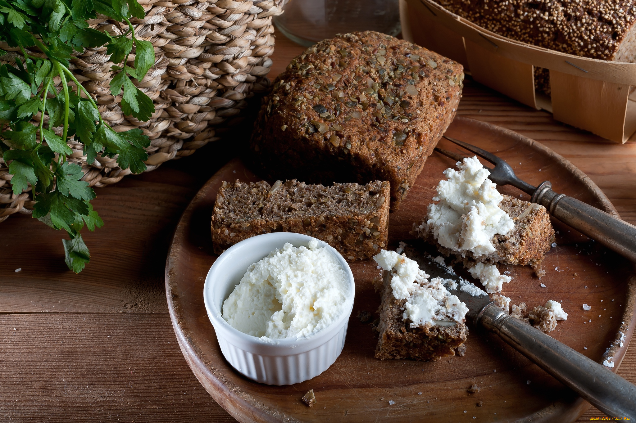 еда, хлеб, выпечка, творог