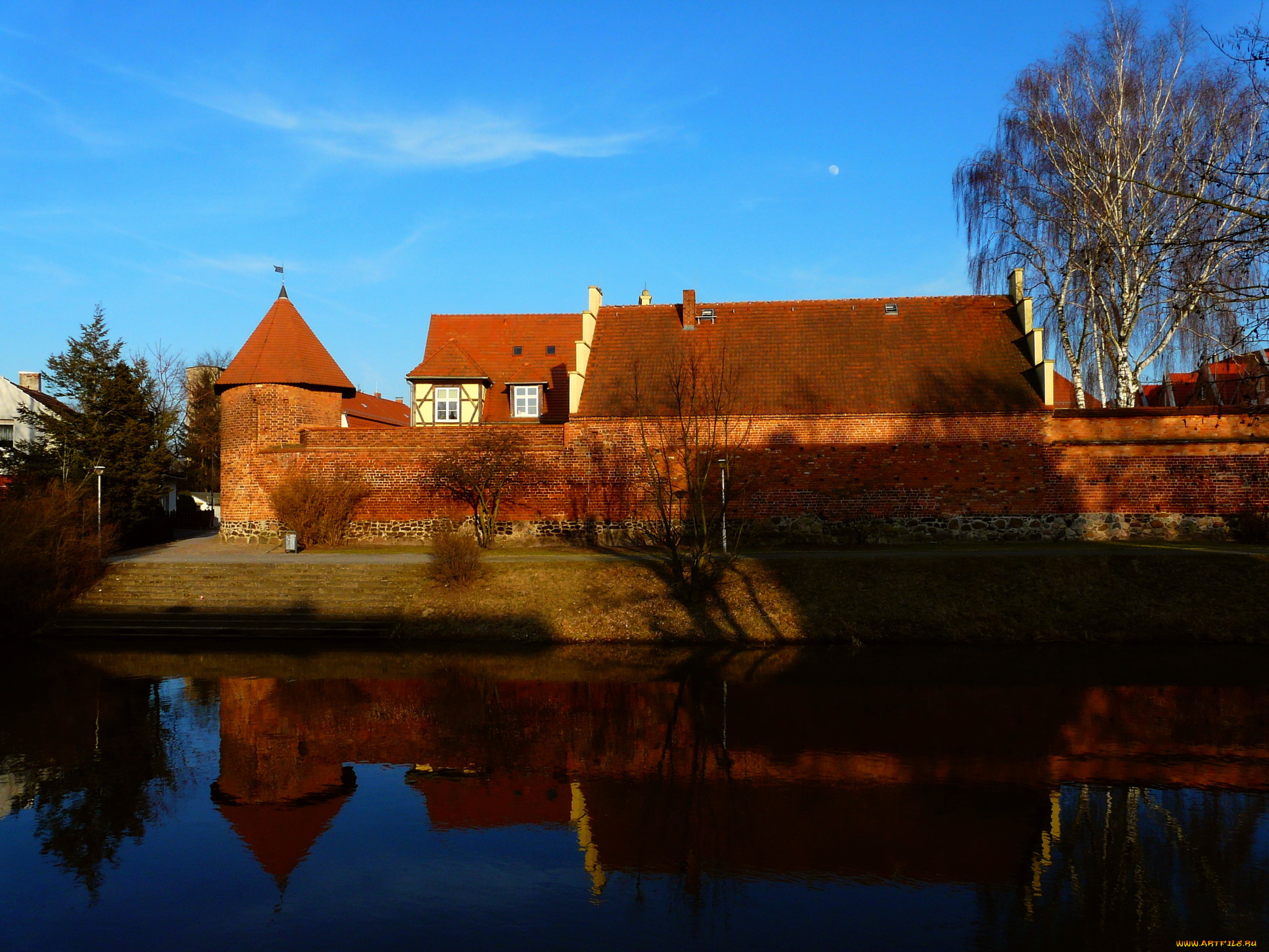 германия, бранденбург, города, улицы, площади, набережные, река, дома